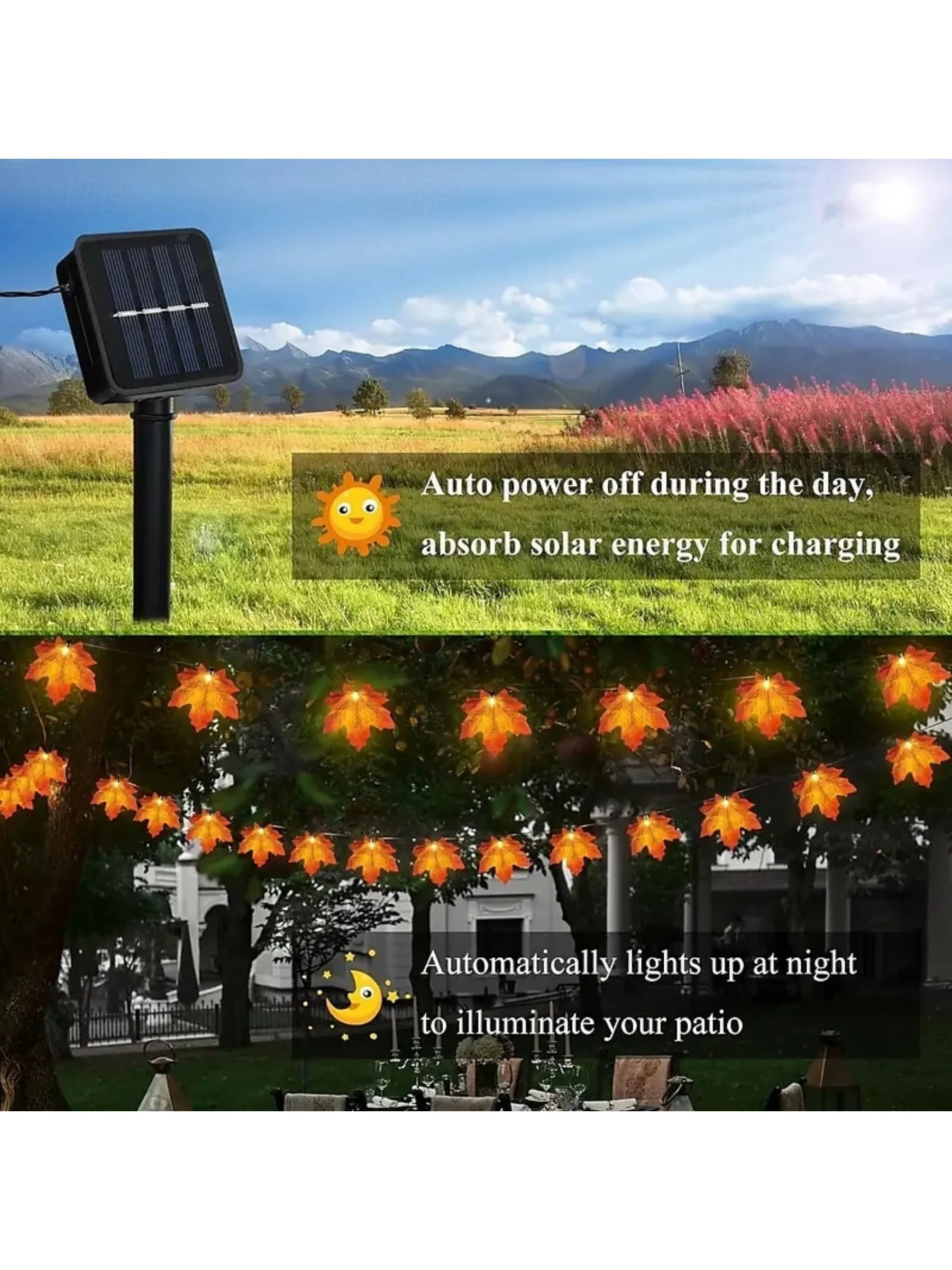 Halloween /Autumn Artificial Maple Leaf Decoration Atmosphere String Lights - Image 16