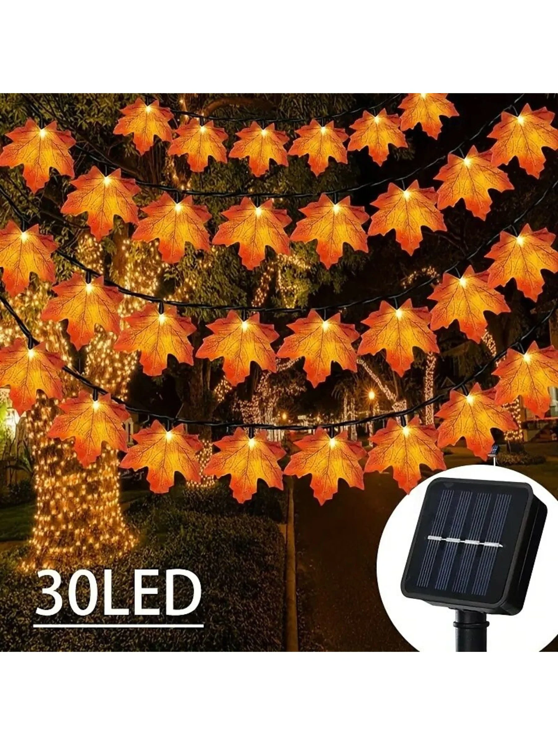 Halloween /Autumn Artificial Maple Leaf Decoration Atmosphere String Lights - Image 2