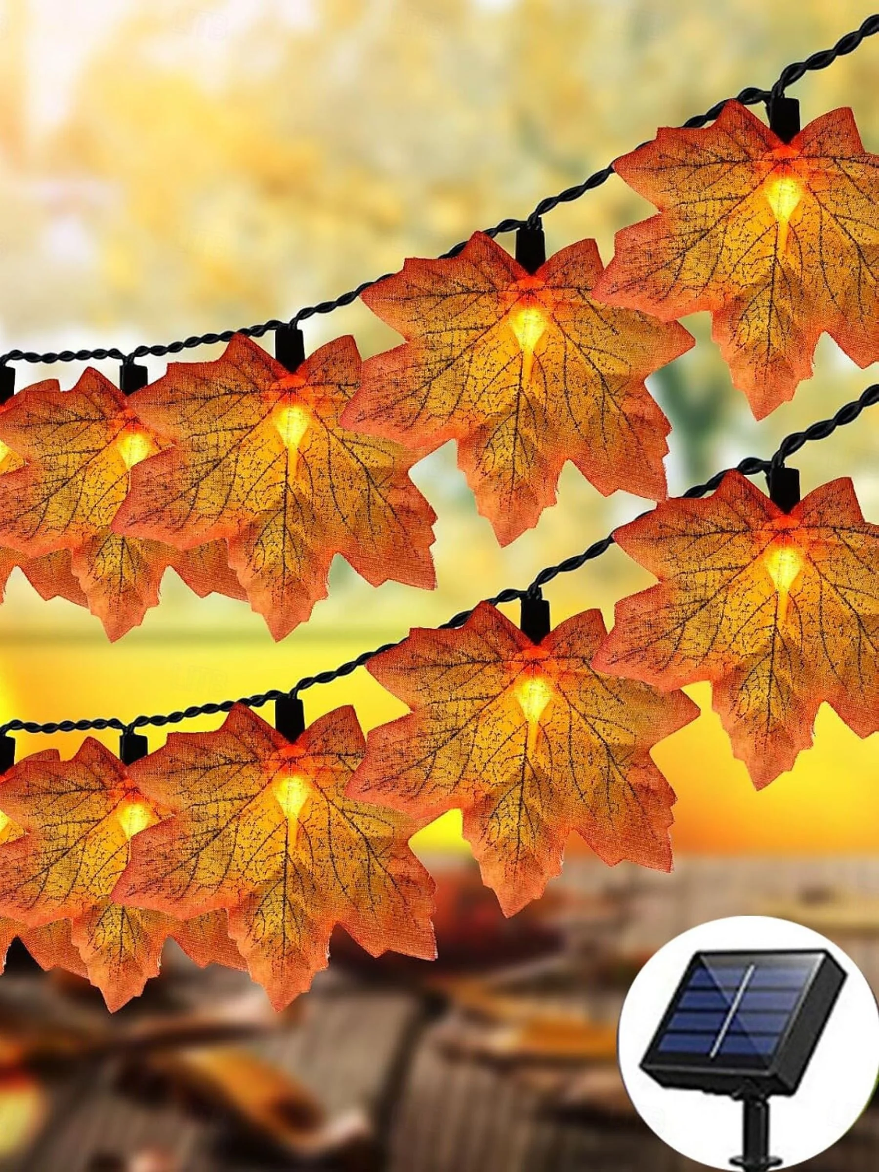 Halloween /Autumn Artificial Maple Leaf Decoration Atmosphere String Lights - Image 7