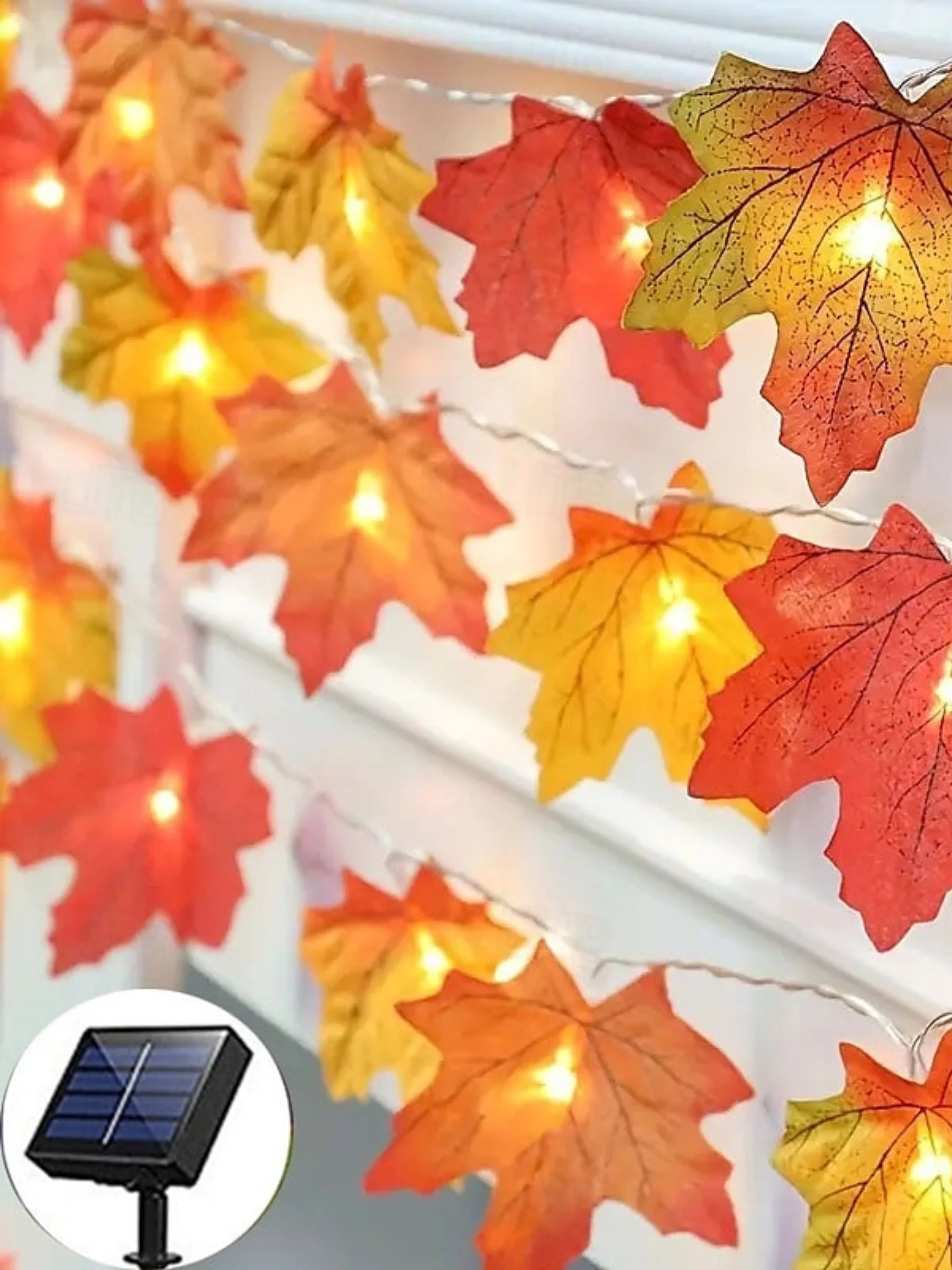 Halloween /Autumn Artificial Maple Leaf Decoration Atmosphere String Lights - Image 8