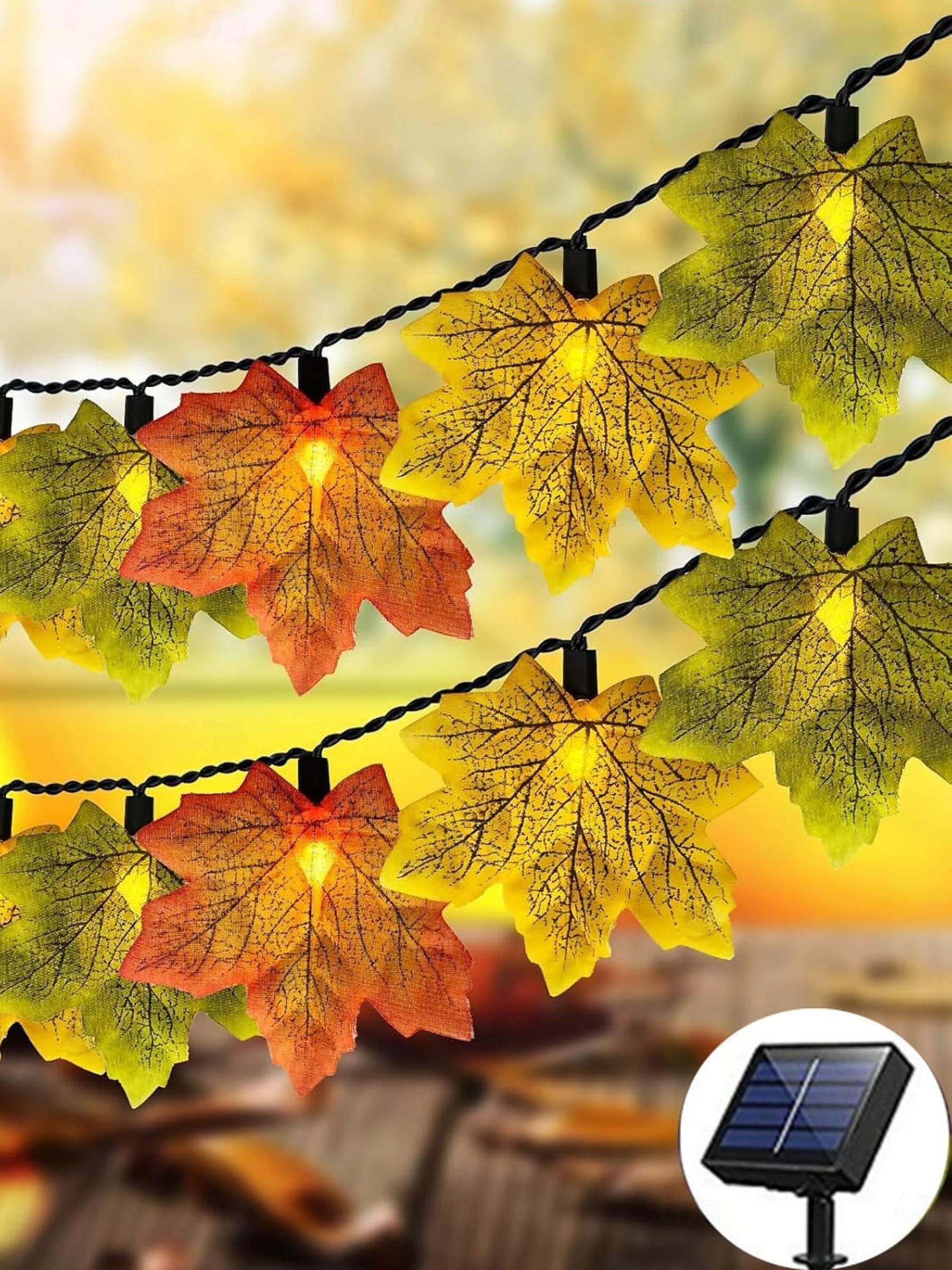 Halloween /Autumn Artificial Maple Leaf Decoration Atmosphere String Lights - Image 9