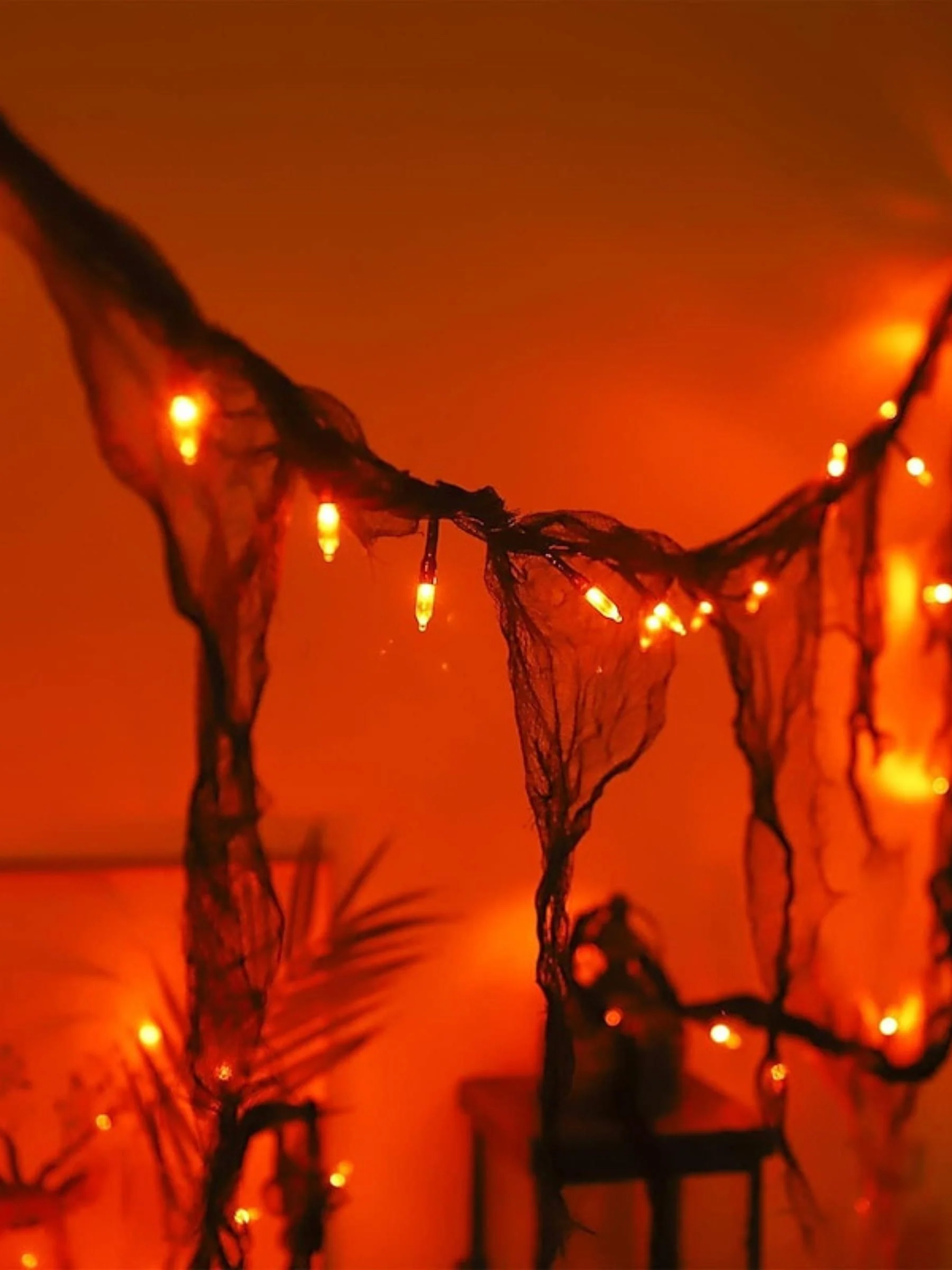 Halloween Black Mesh Gothic Horror Atmosphere String Lights - Image 2