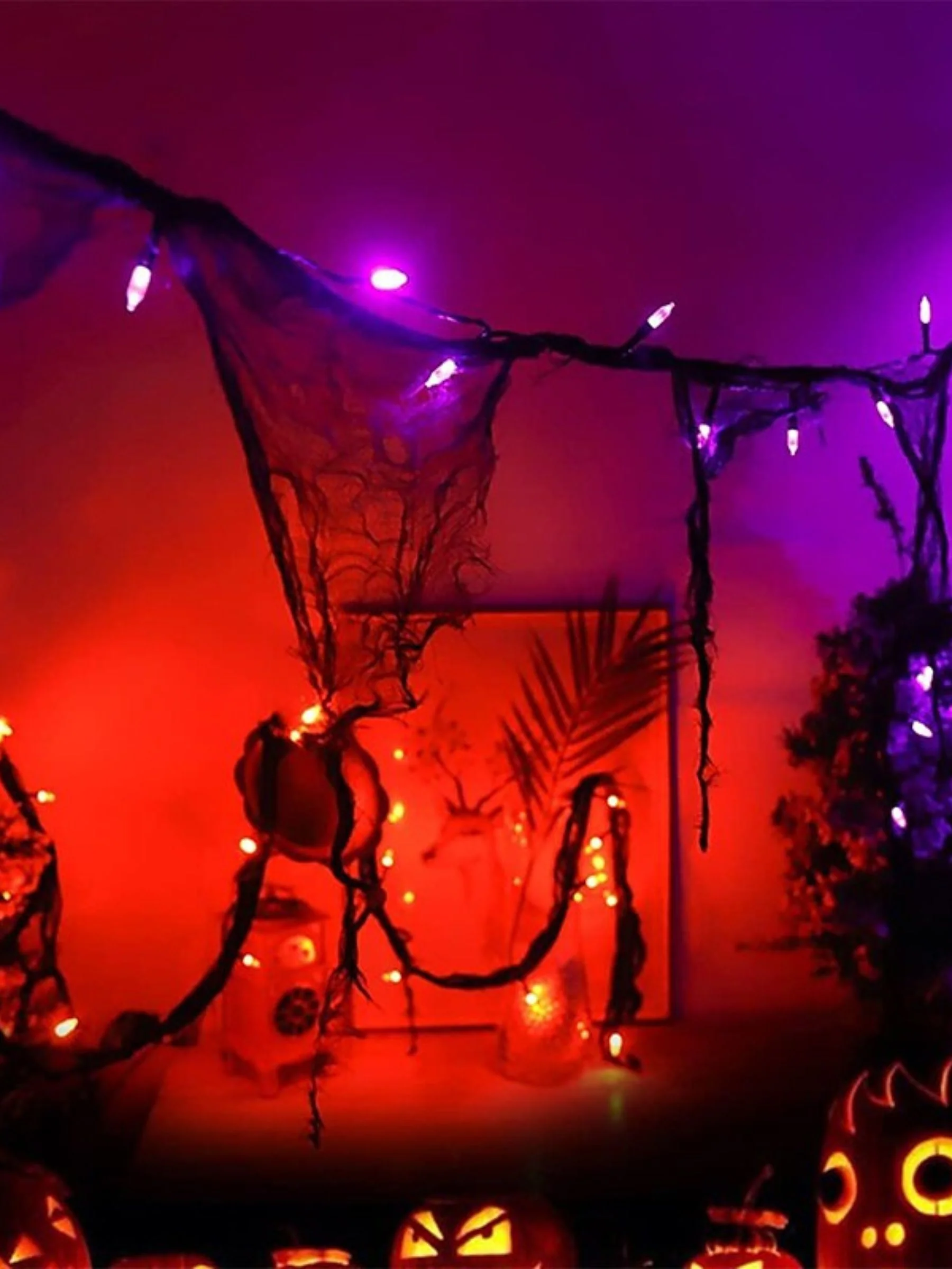 Halloween Black Mesh Gothic Horror Atmosphere String Lights - Image 3