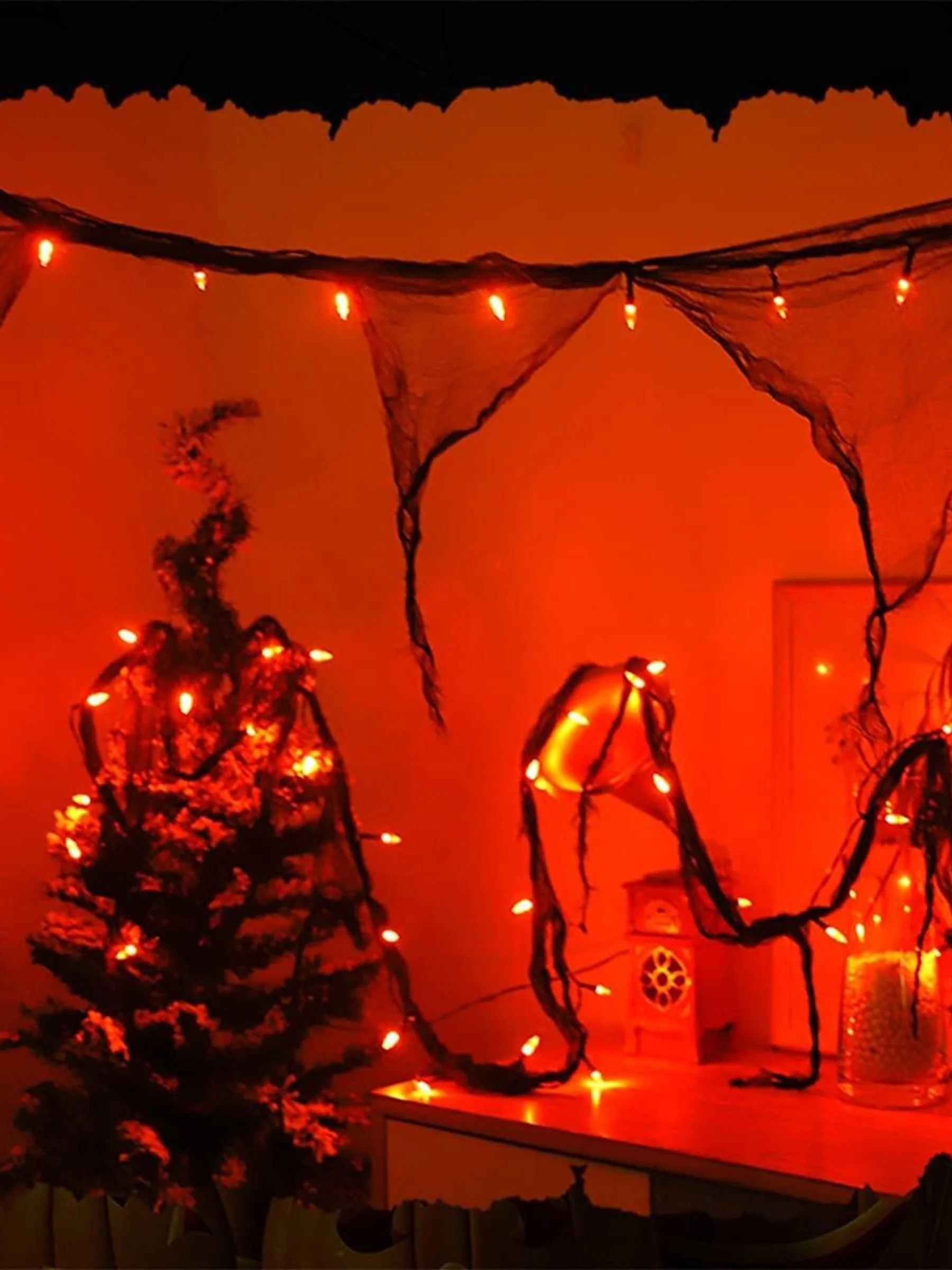 Halloween Black Mesh Gothic Horror Atmosphere String Lights - Image 6