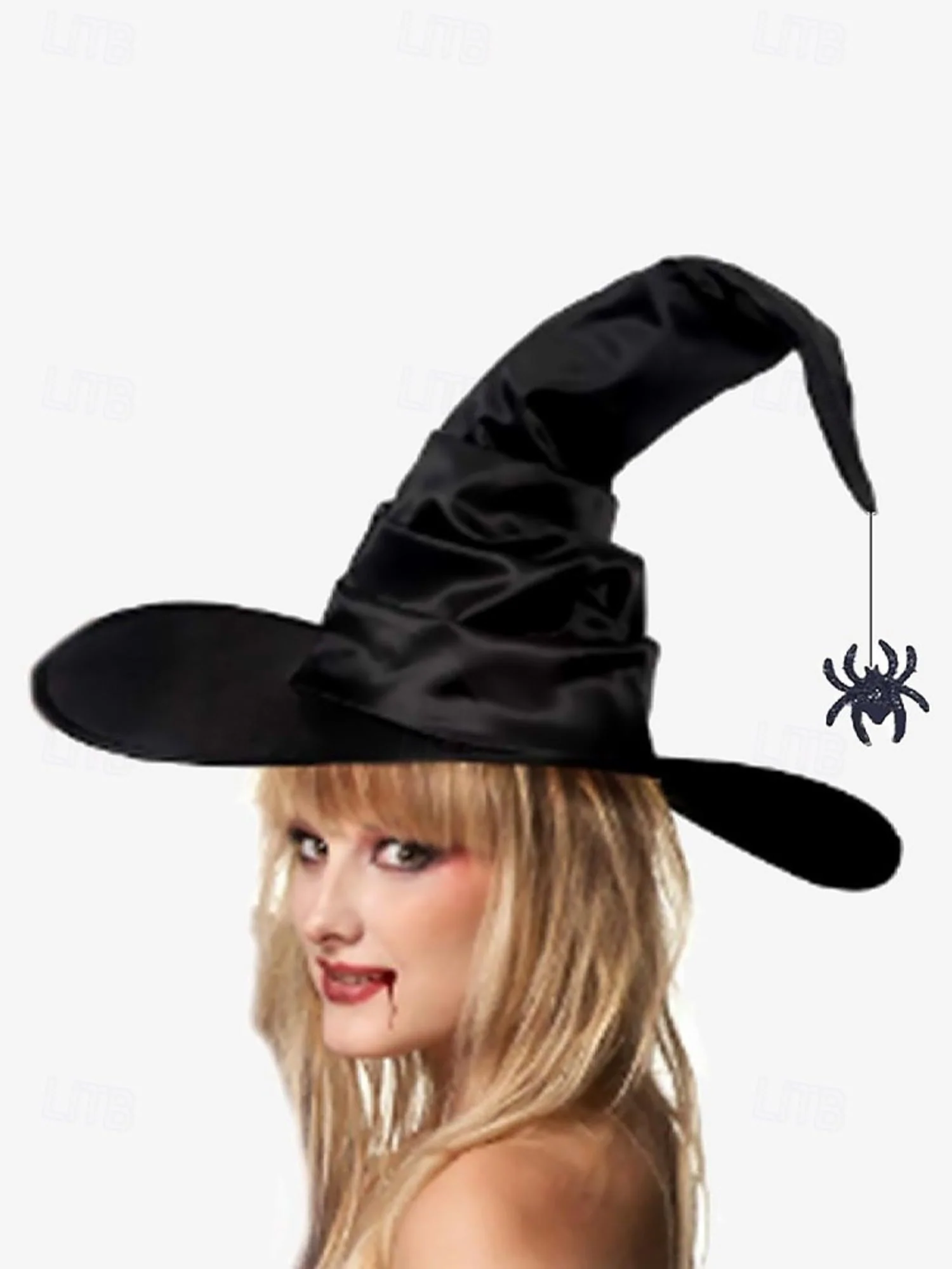 Halloween Black Spider Pointed Witch Hat Costume Parties Dress Prop - Image 8