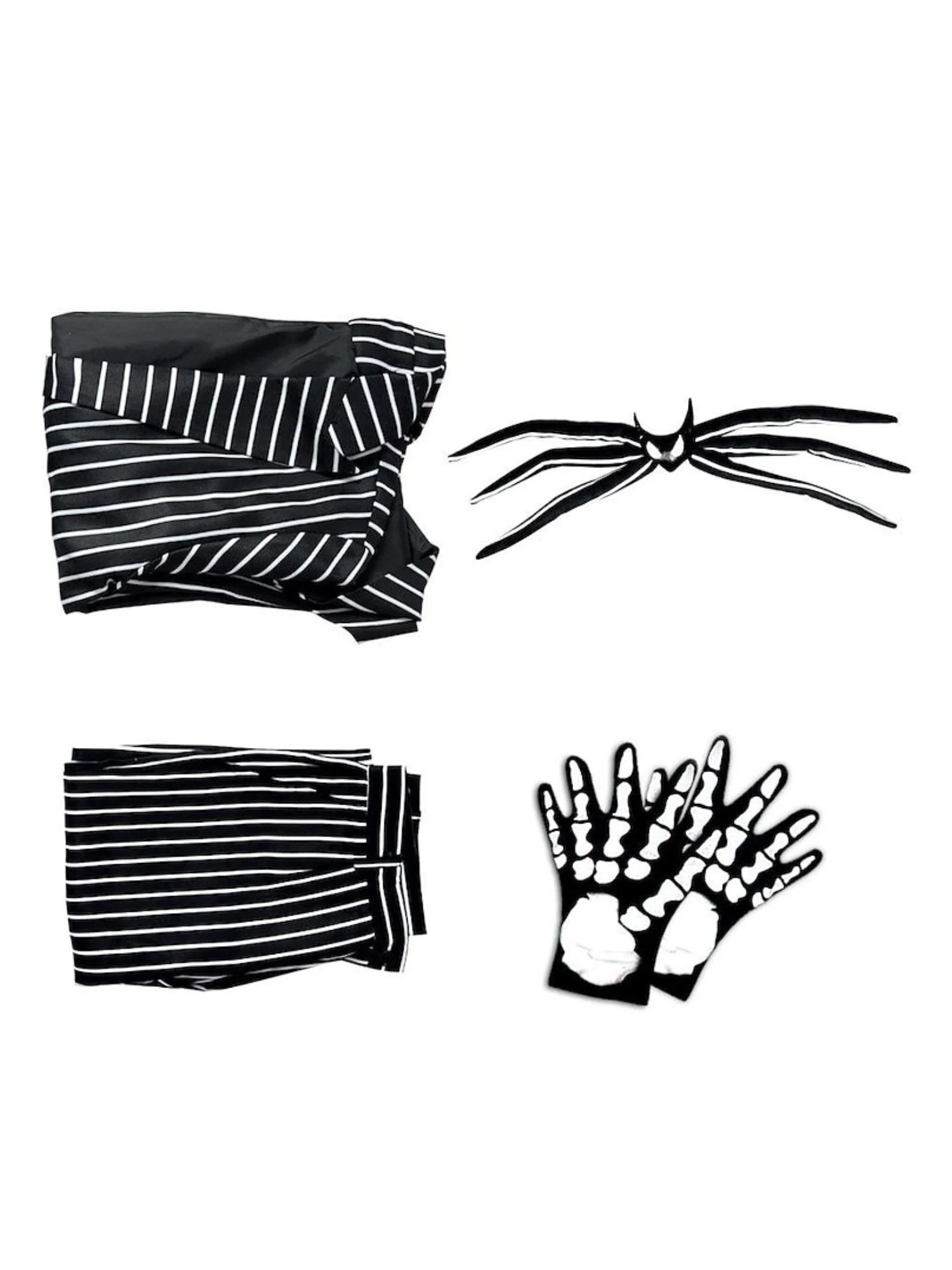Halloween Classic Black and White Striped Bat Bow Tie Couple Masquerade Costume - Image 5