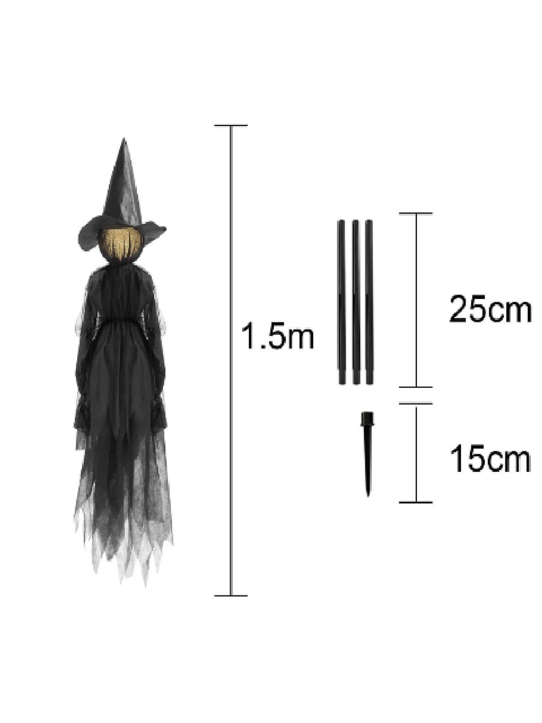 Halloween Colorful Gradient Voice Control Witch Ghost Spooky Hanging Decoration Props - Image 6