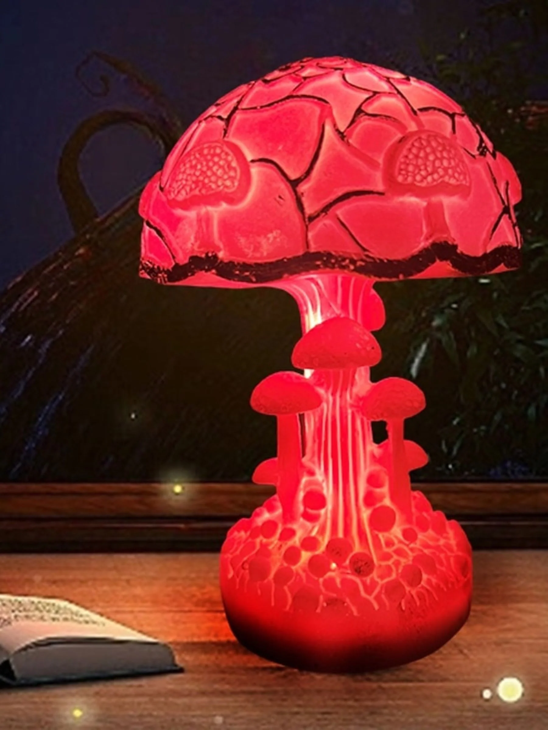 Halloween Exquisite Imitation Stained Glass Mushroom Night Light - Image 7