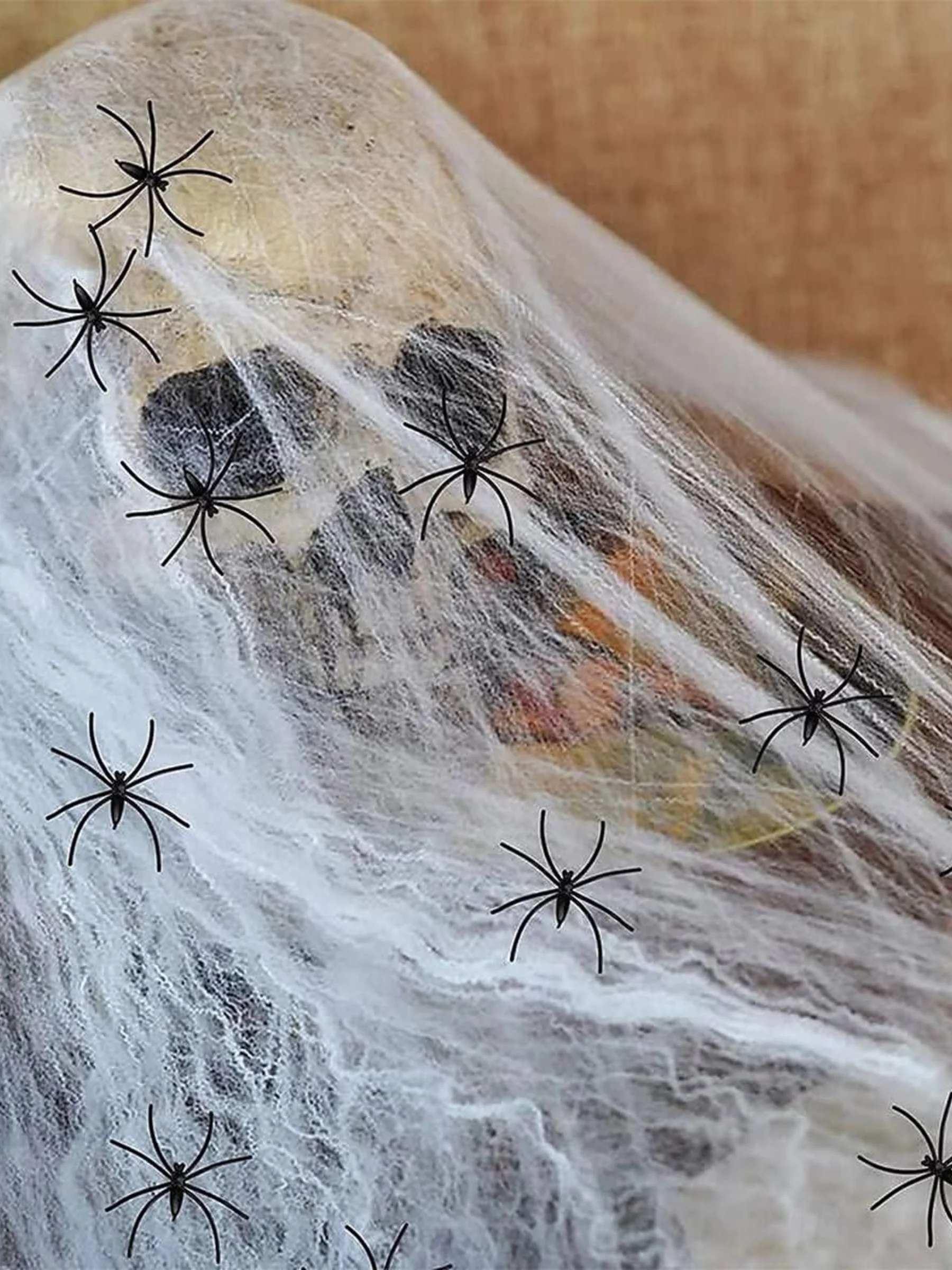 Halloween Glowing Eyes Spider Web Skull Hanging Decoration Prop - Image 7