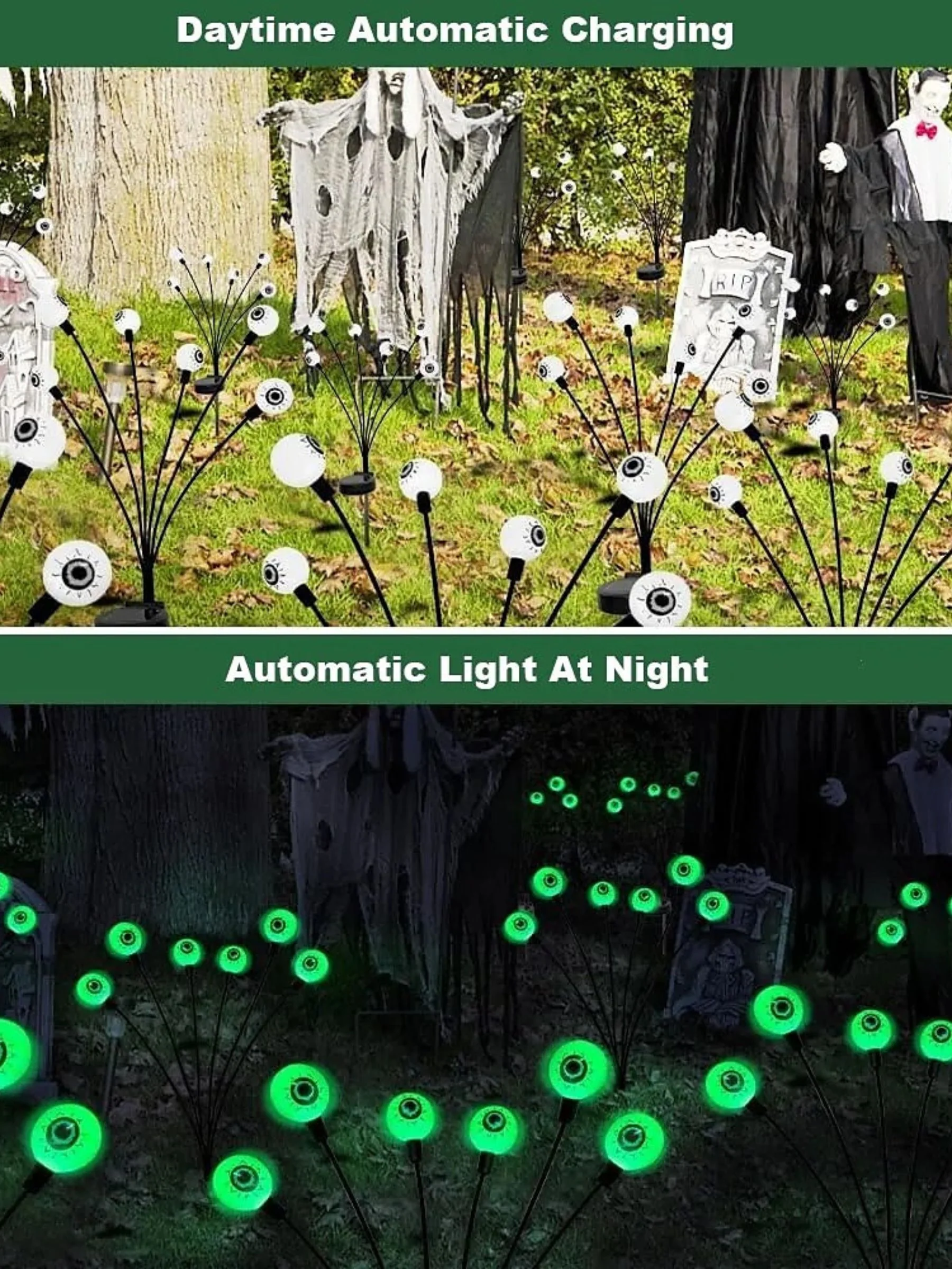Halloween Green Firefly Ghost Eyeball Swing Horrror Atmosphere Lights - Image 5