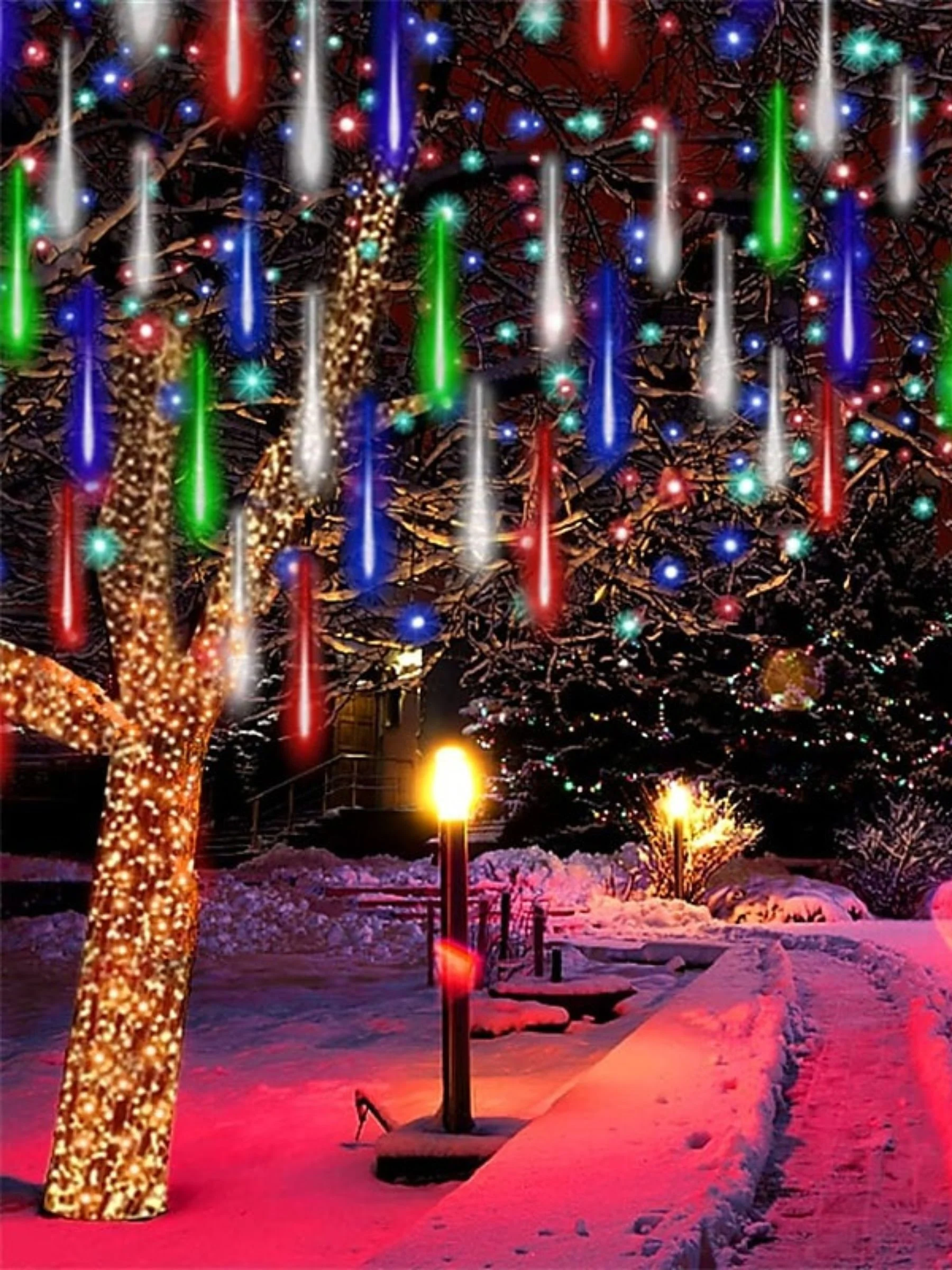Halloween Outdoor LED Meteor Shower Long Water Drop Light - Image 2