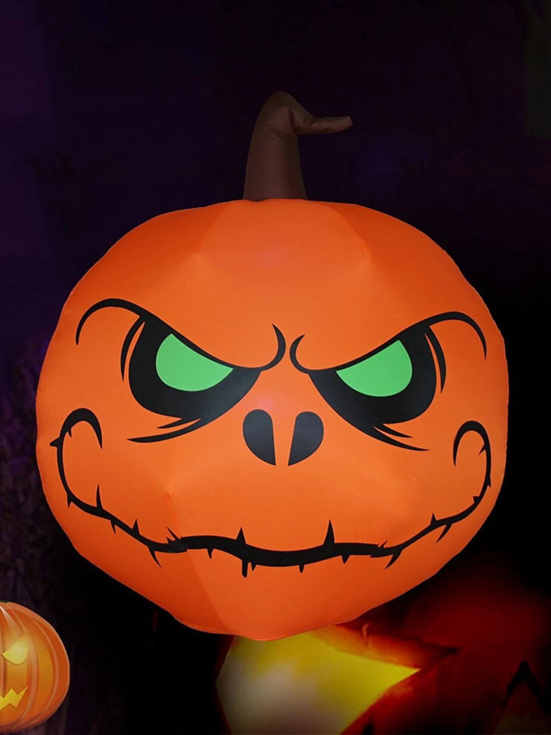 Halloween Outdoor Orange Inflatable Witch Pumpkin Light Decoration Props - Image 8