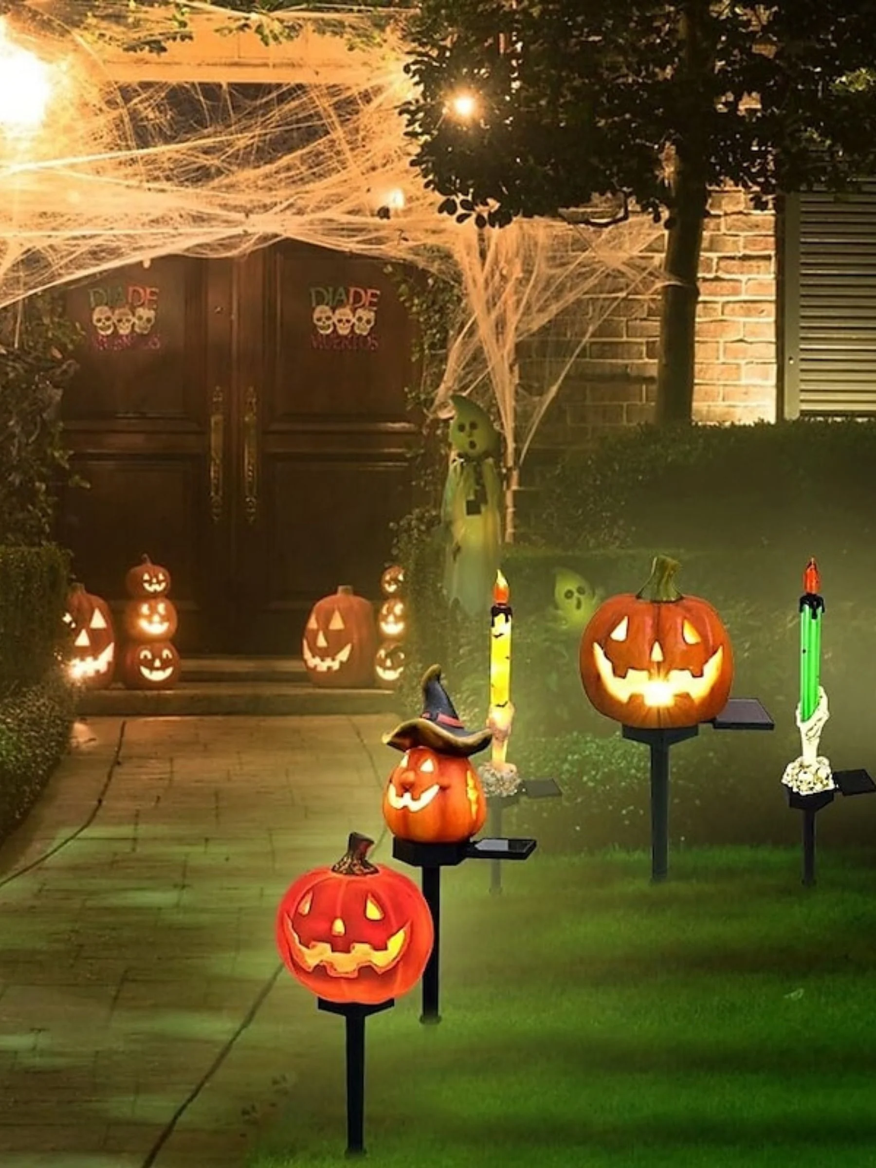 Halloween Outdoor Yard Recessed Floor Solar Decorative Pumpkin Lights - Image 6