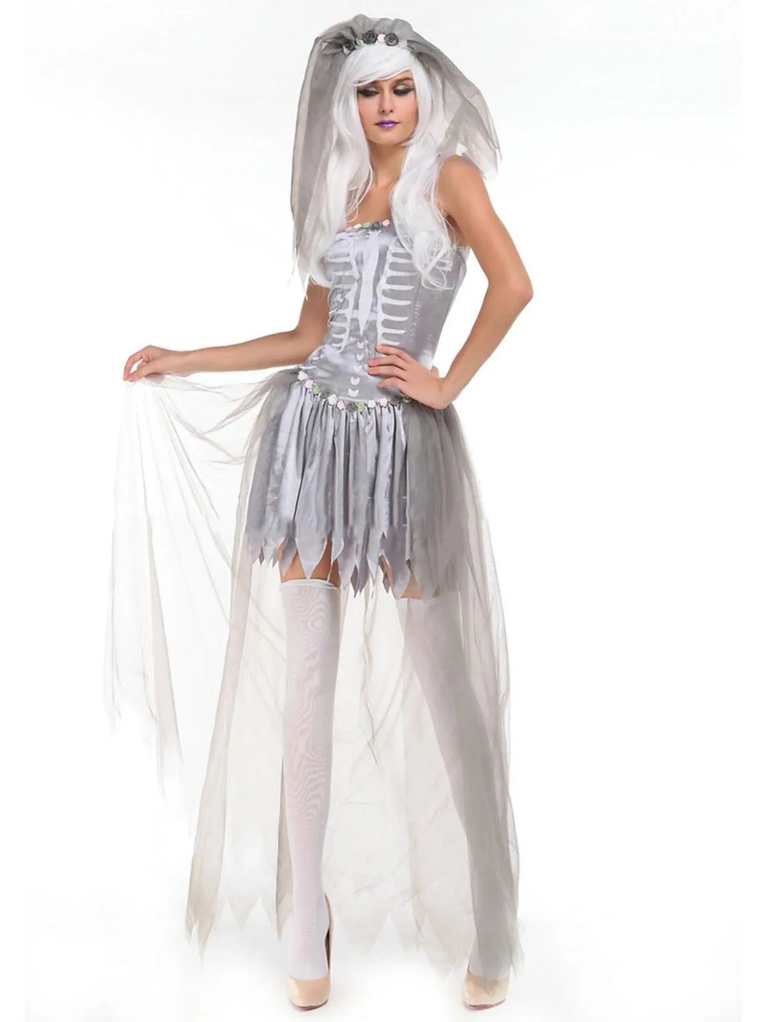 Halloween Party Couple Ghost Movie Scary Masquerade Costumes - Image 8