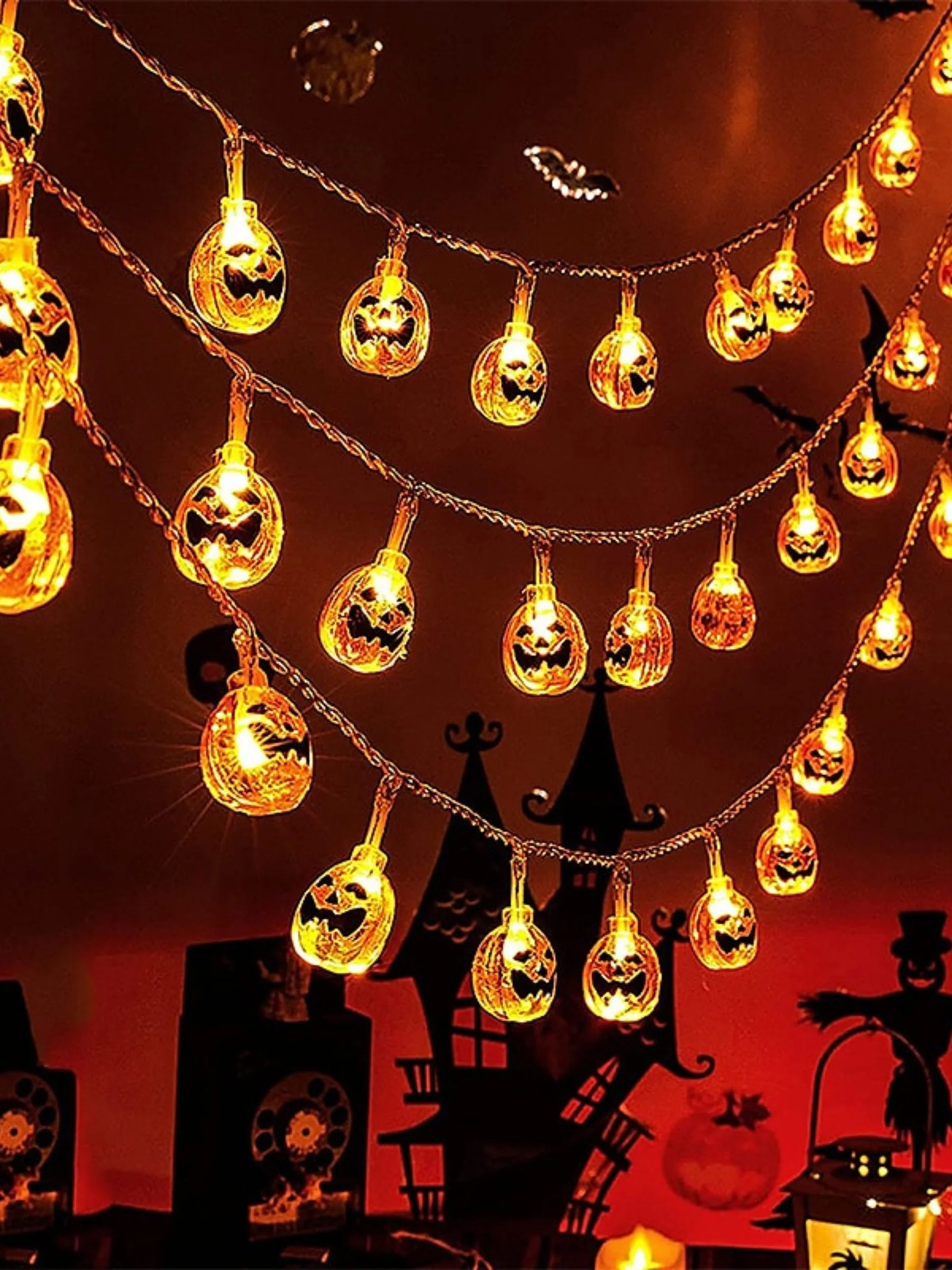 Halloween Pumpkin Indoor Decoration Atmospheric String Lights - Image 10