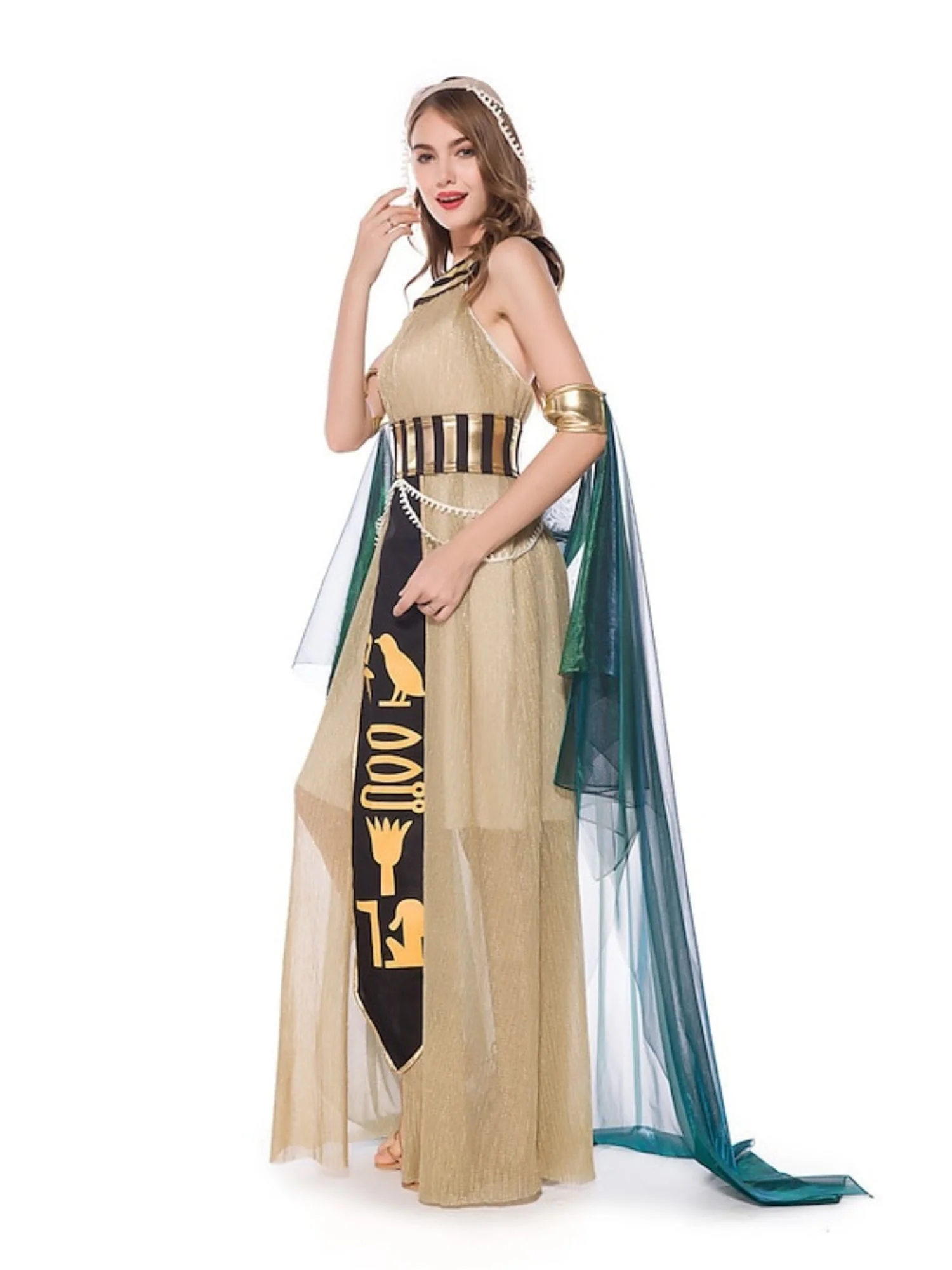 Halloween Simple Black Pharaoh Couple Costume Cosplay Masquerade Set - Image 10