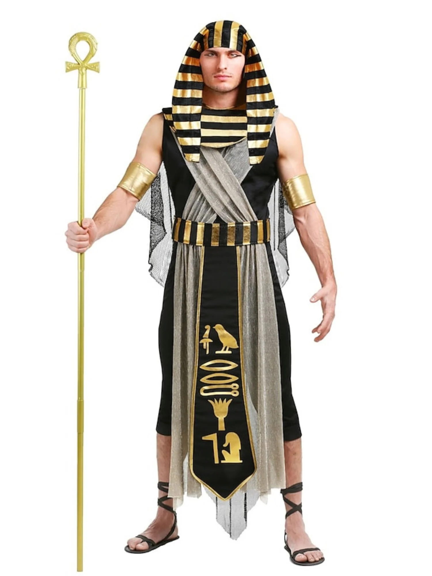 Halloween Simple Black Pharaoh Couple Costume Cosplay Masquerade Set - Image 2