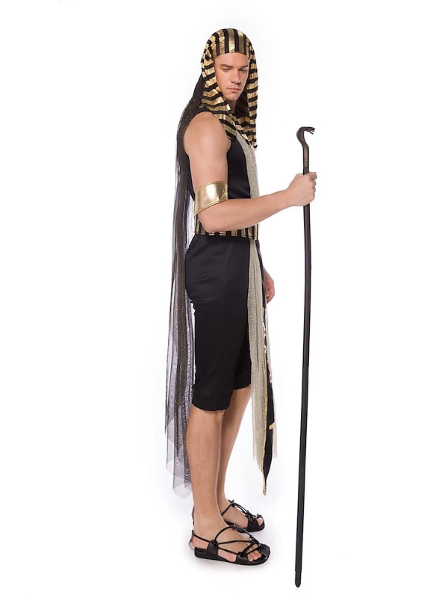 Halloween Simple Black Pharaoh Couple Costume Cosplay Masquerade Set - Image 3