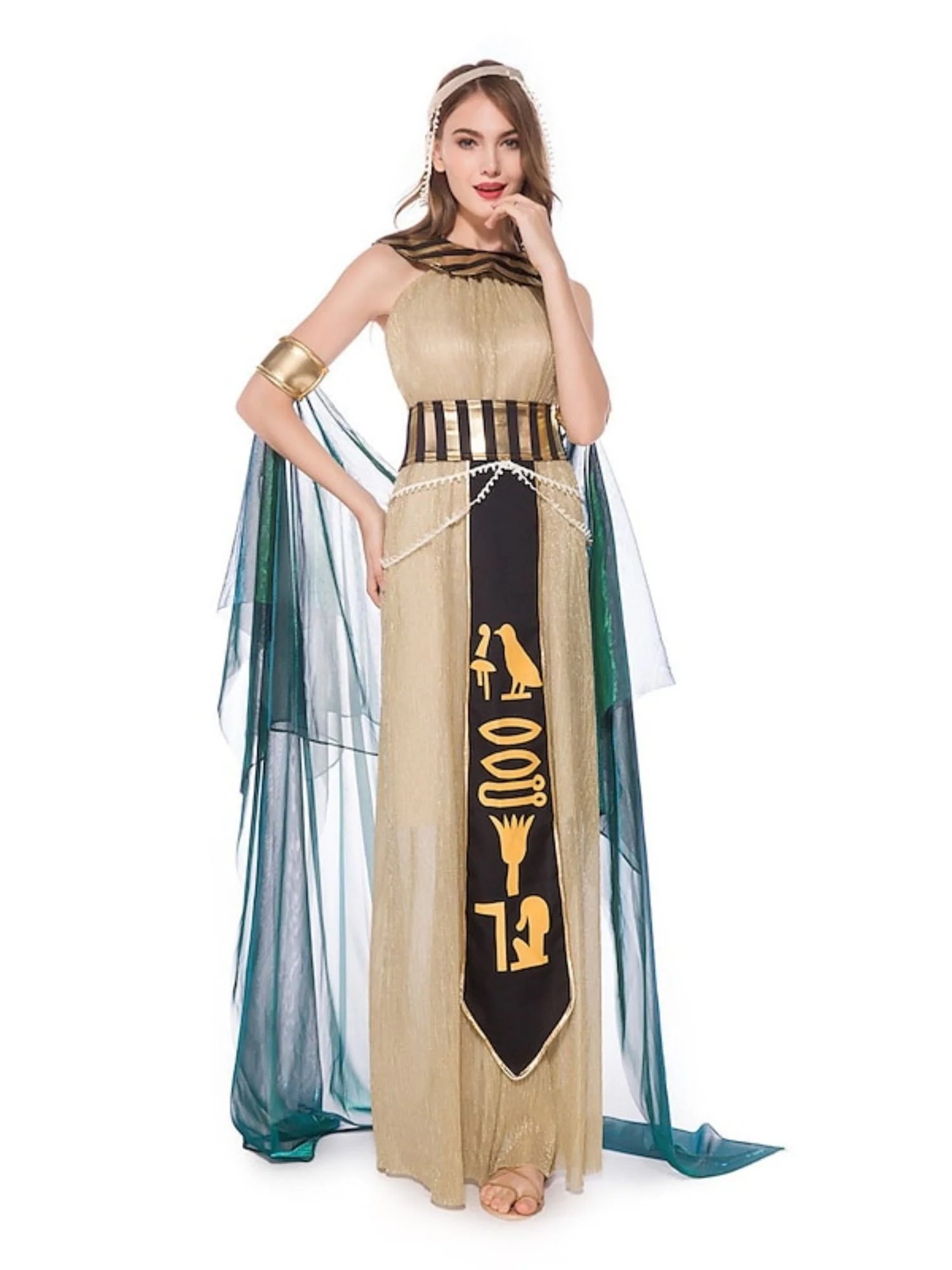 Halloween Simple Black Pharaoh Couple Costume Cosplay Masquerade Set - Image 7