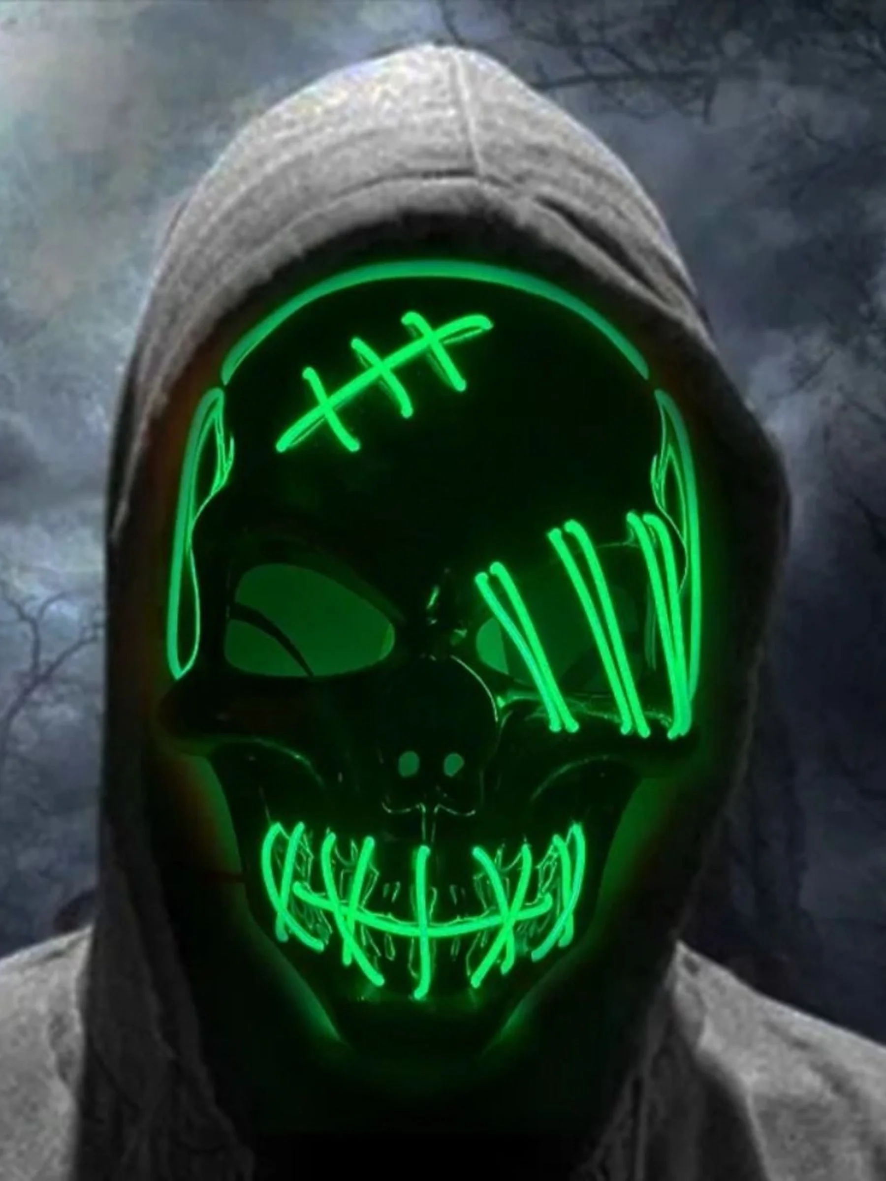 Halloween Skull Pirate LED Light Up Costume Mask Props - Image 16