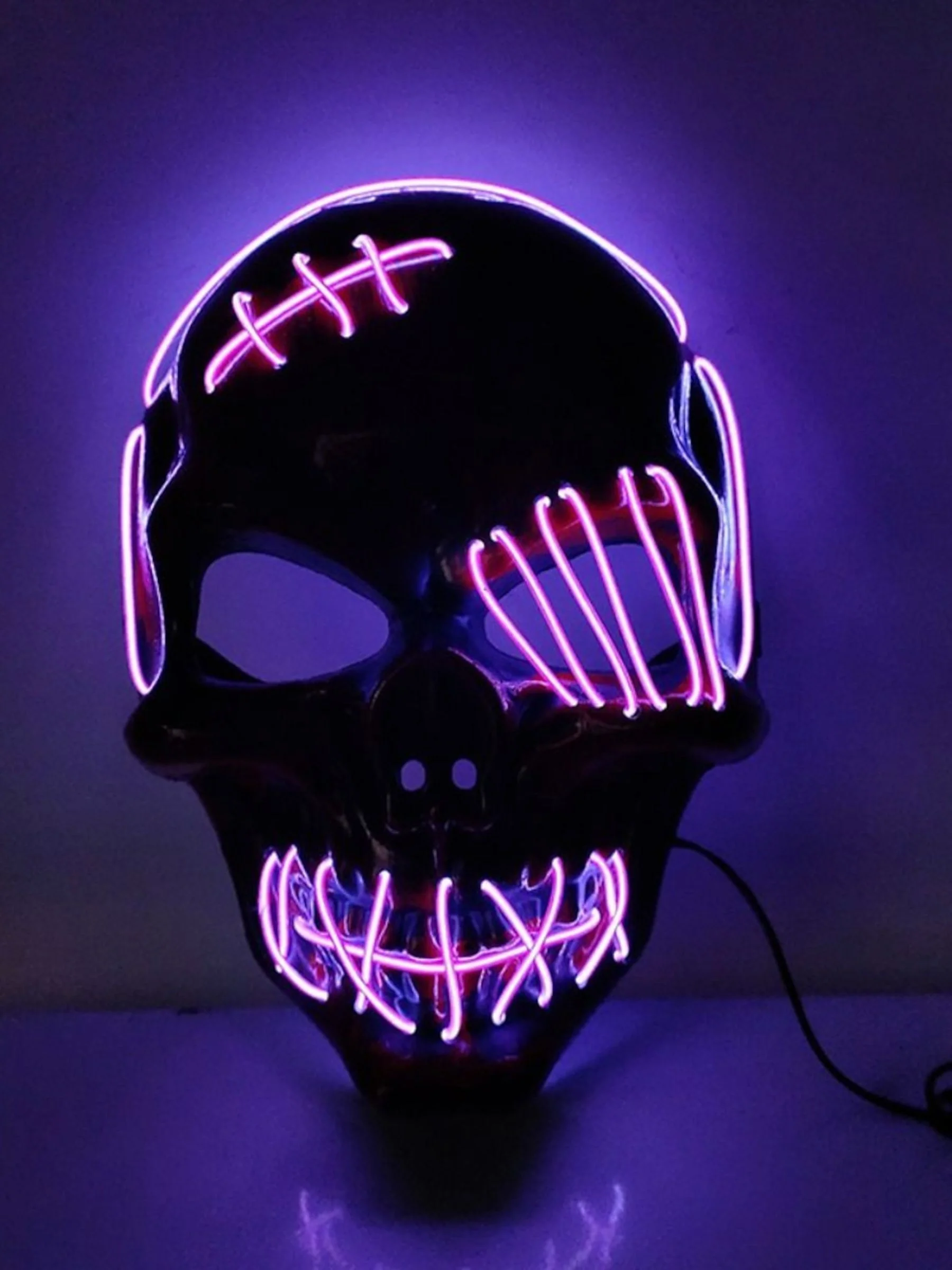 Halloween Skull Pirate LED Light Up Costume Mask Props - Image 19