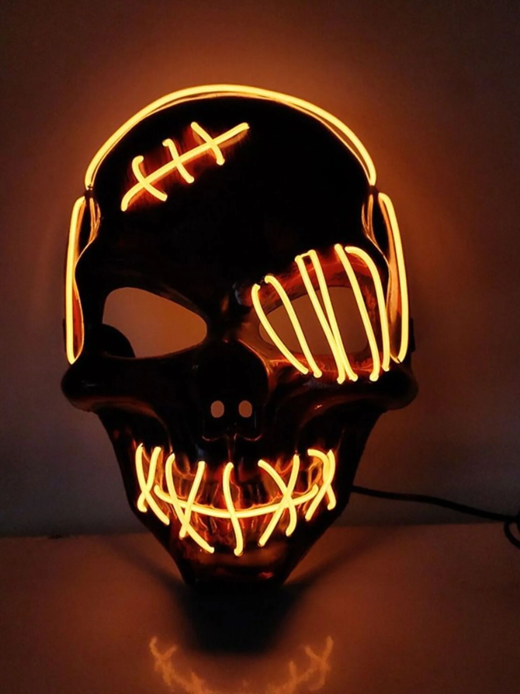 Halloween Skull Pirate LED Light Up Costume Mask Props - Image 22