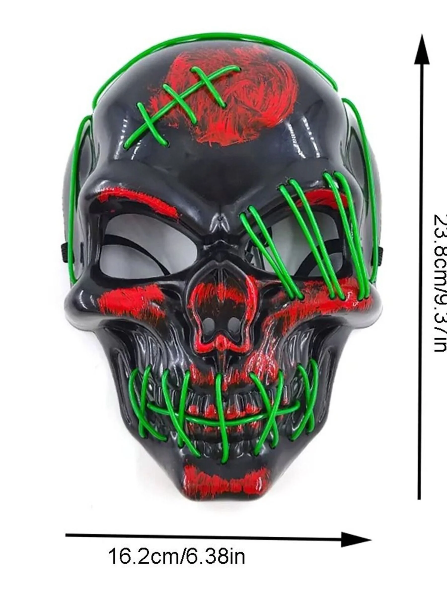 Halloween Skull Pirate LED Light Up Costume Mask Props - Image 4