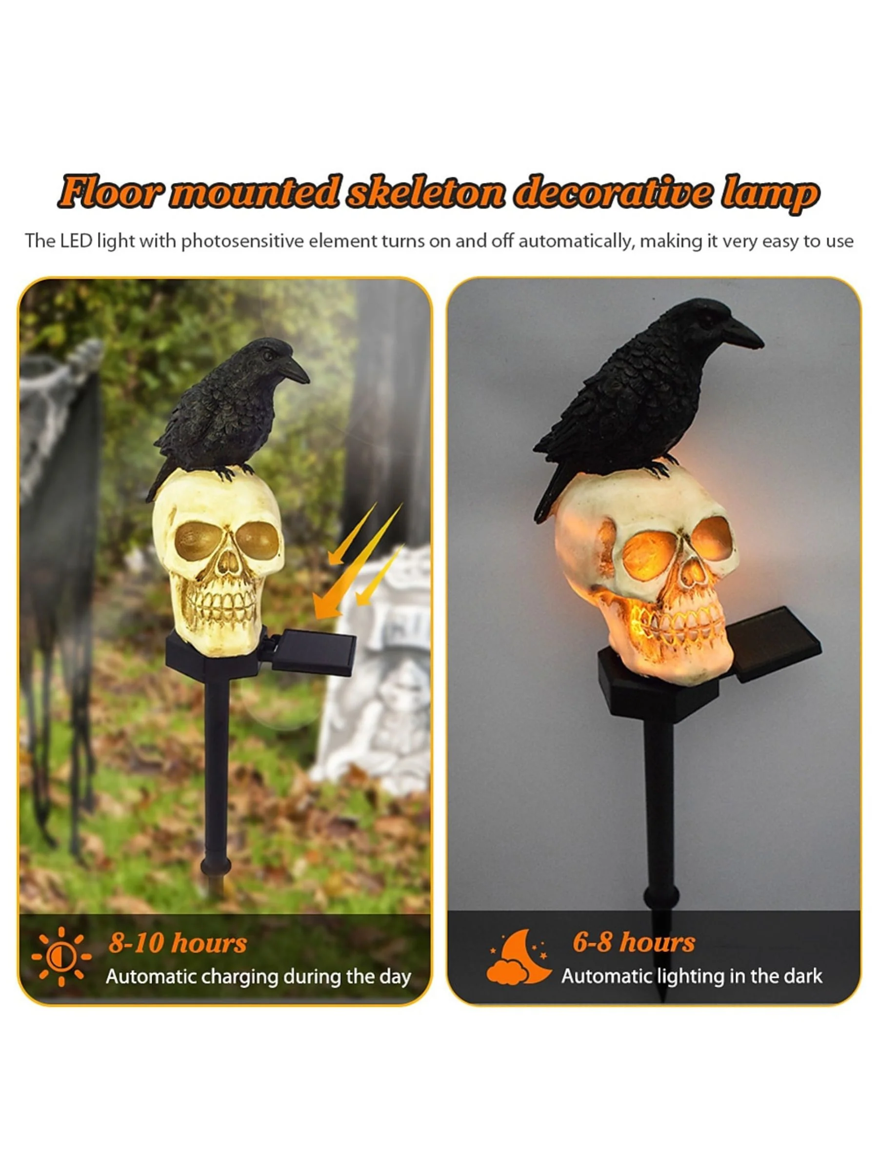 Halloween Solar Pumpkin Lawn Floor Insertion Decorative Lantern - Image 2