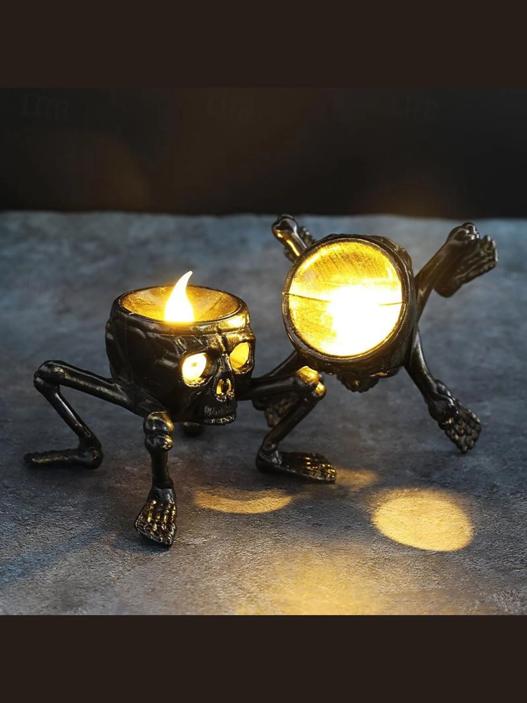 Halloween Vintage Skeleton Hand and Foot LED Candle Atmosphere Light - Image 4