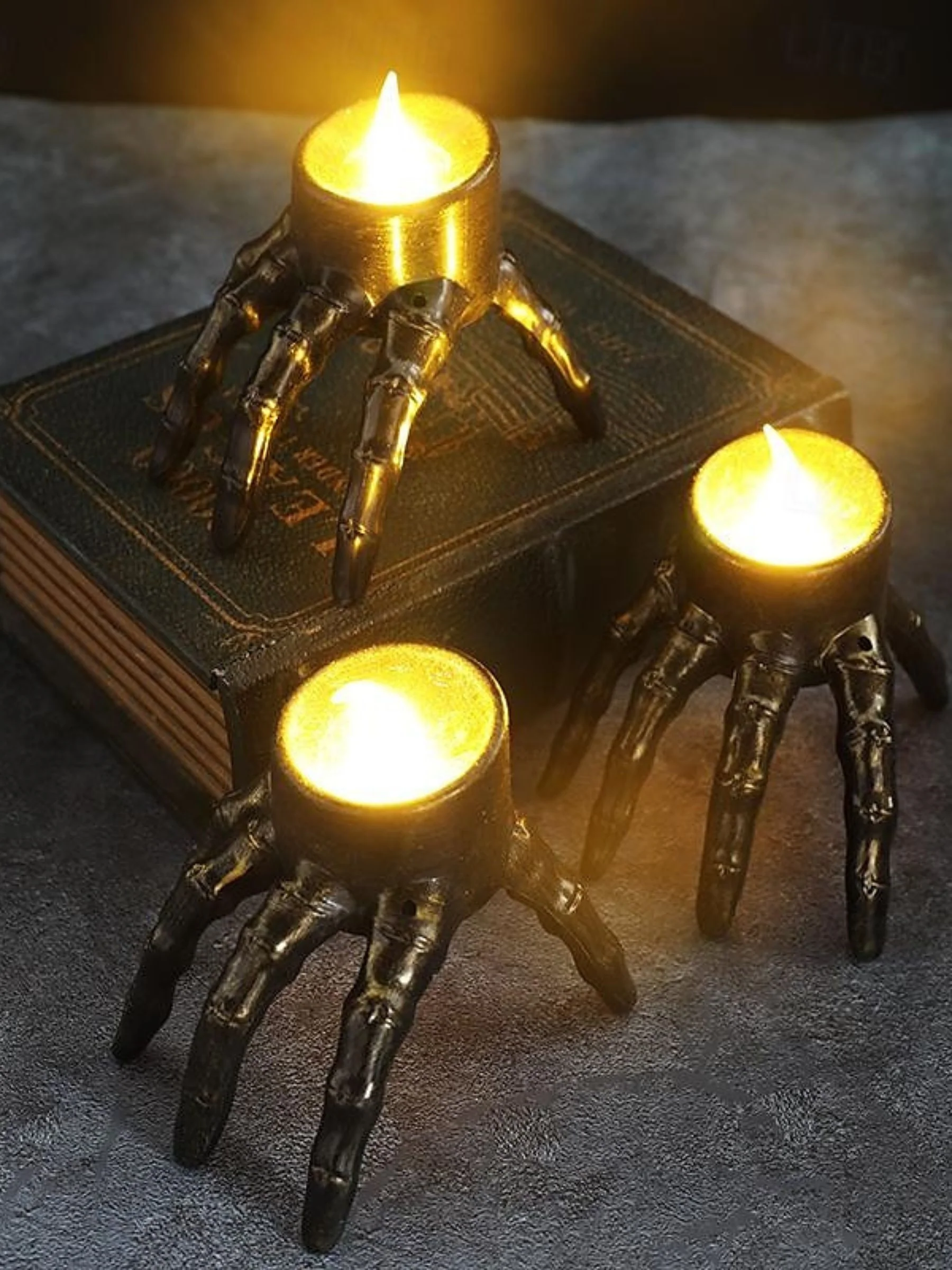 Halloween Vintage Skeleton Hand and Foot LED Candle Atmosphere Light - Image 5