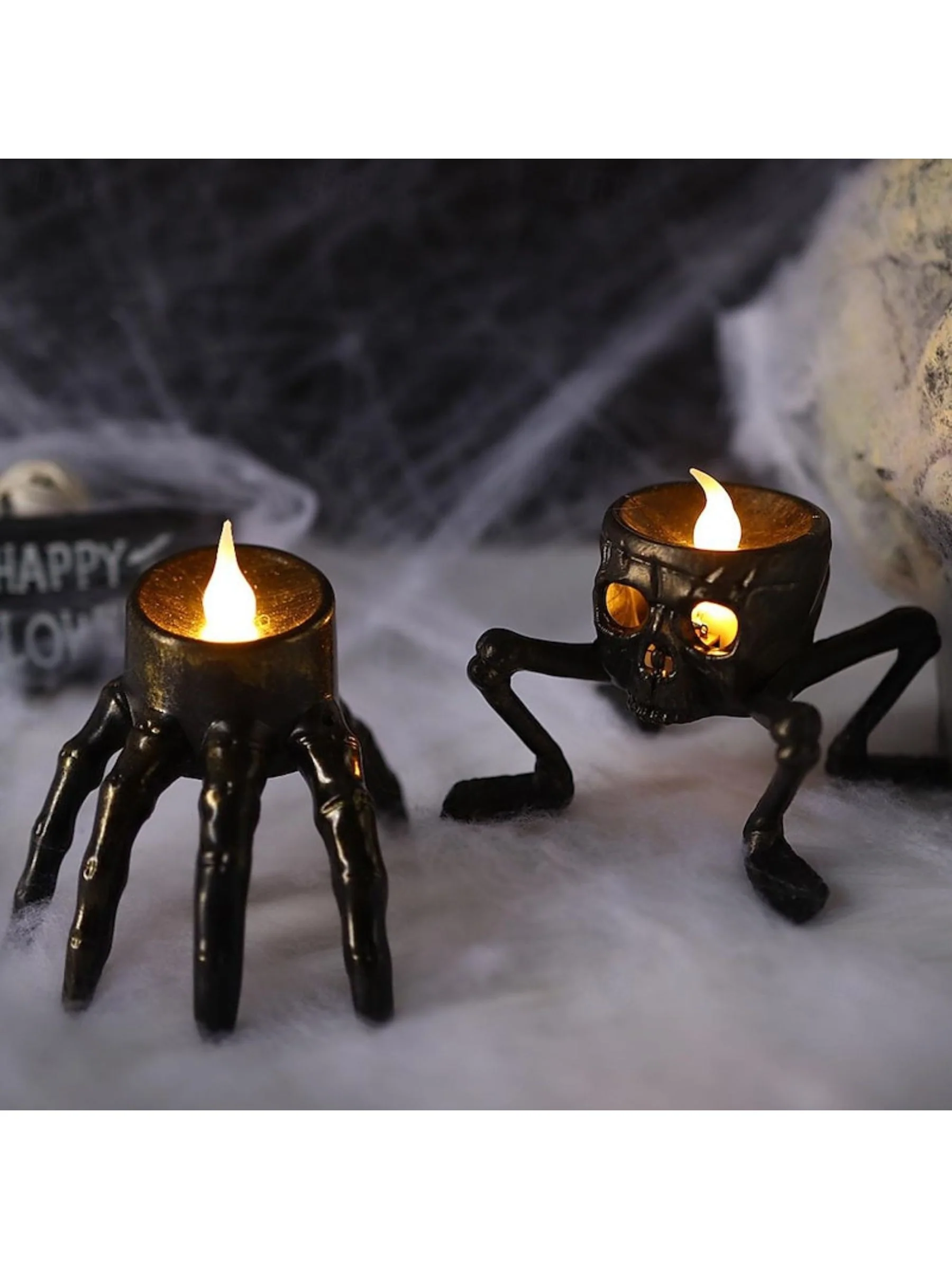 Halloween Vintage Skeleton Hand and Foot LED Candle Atmosphere Light - Image 7