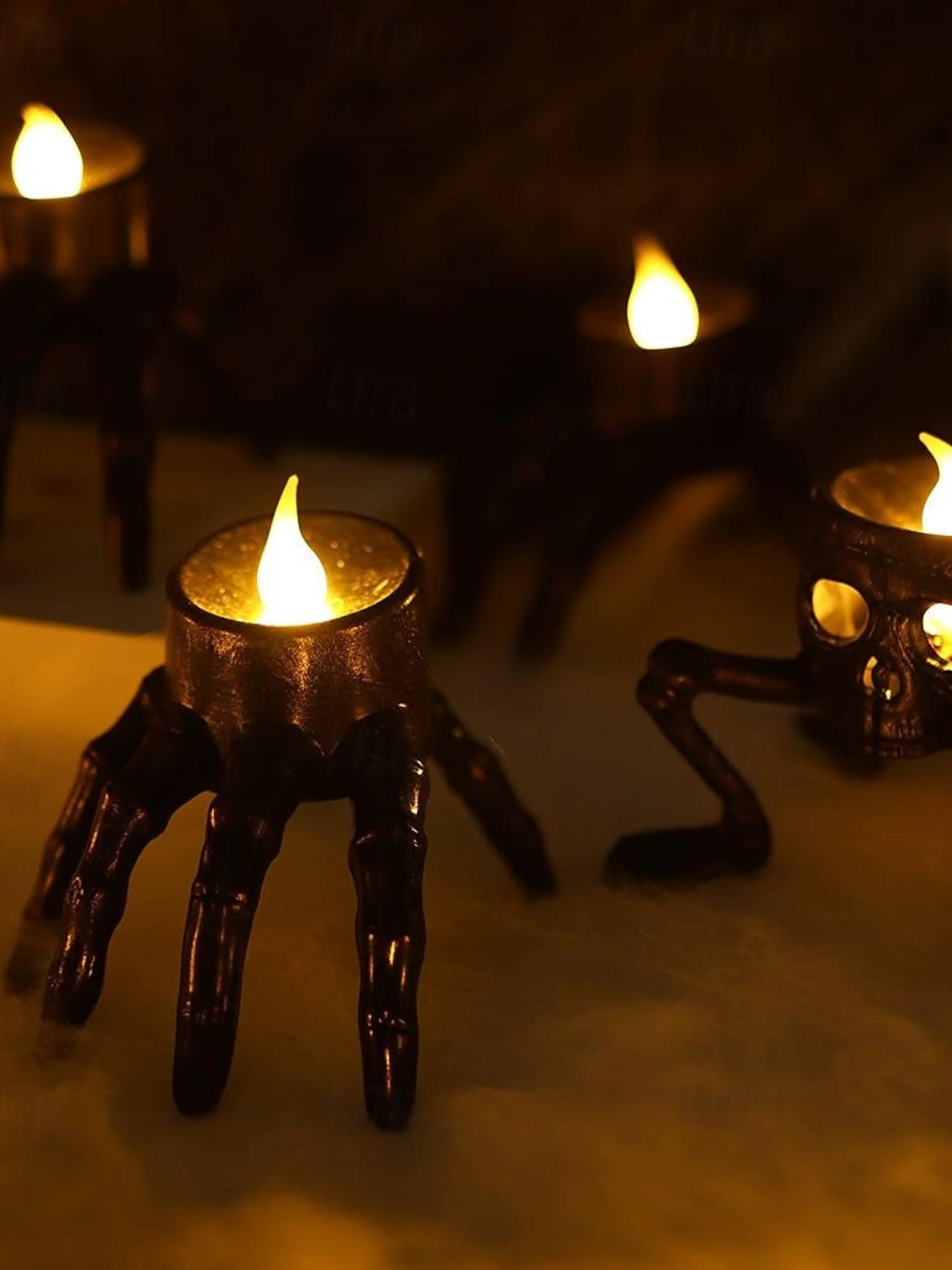 Halloween Vintage Skeleton Hand and Foot LED Candle Atmosphere Light - Image 8