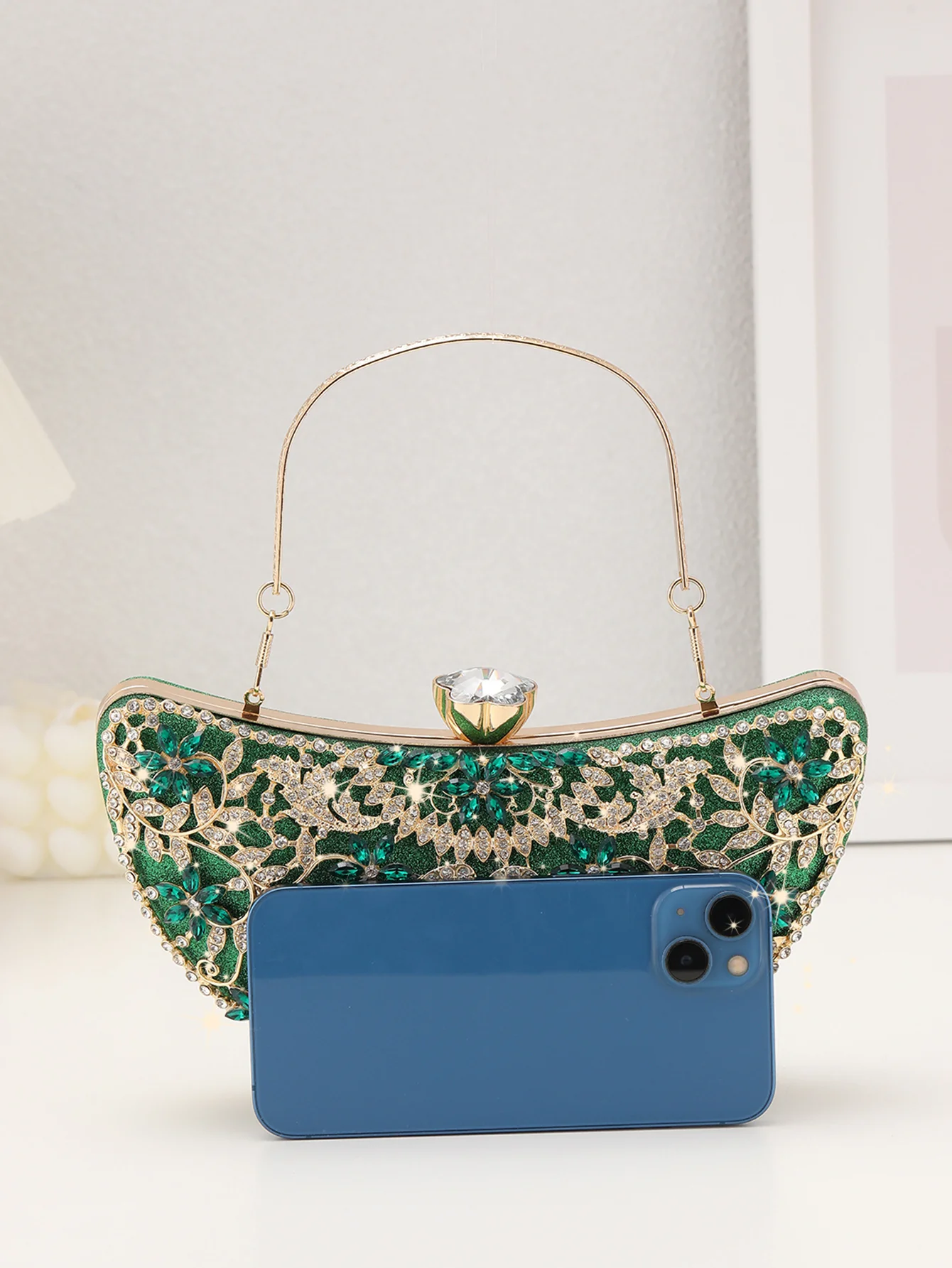 Imitation Diamond Extravagant Heavy Industry Clutch Bags - Image 3