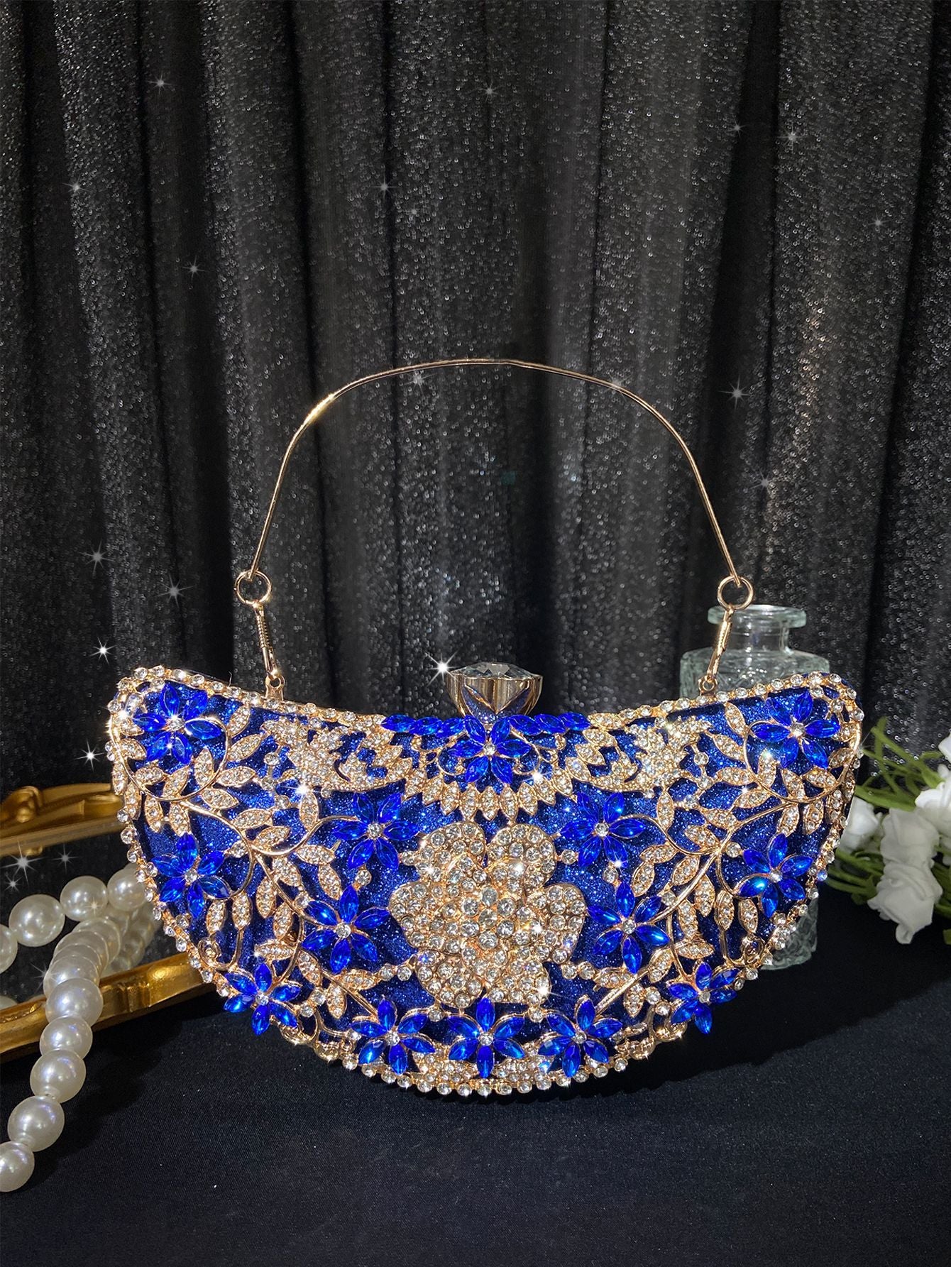 Imitation Diamond Extravagant Heavy Industry Clutch Bags - Image 8