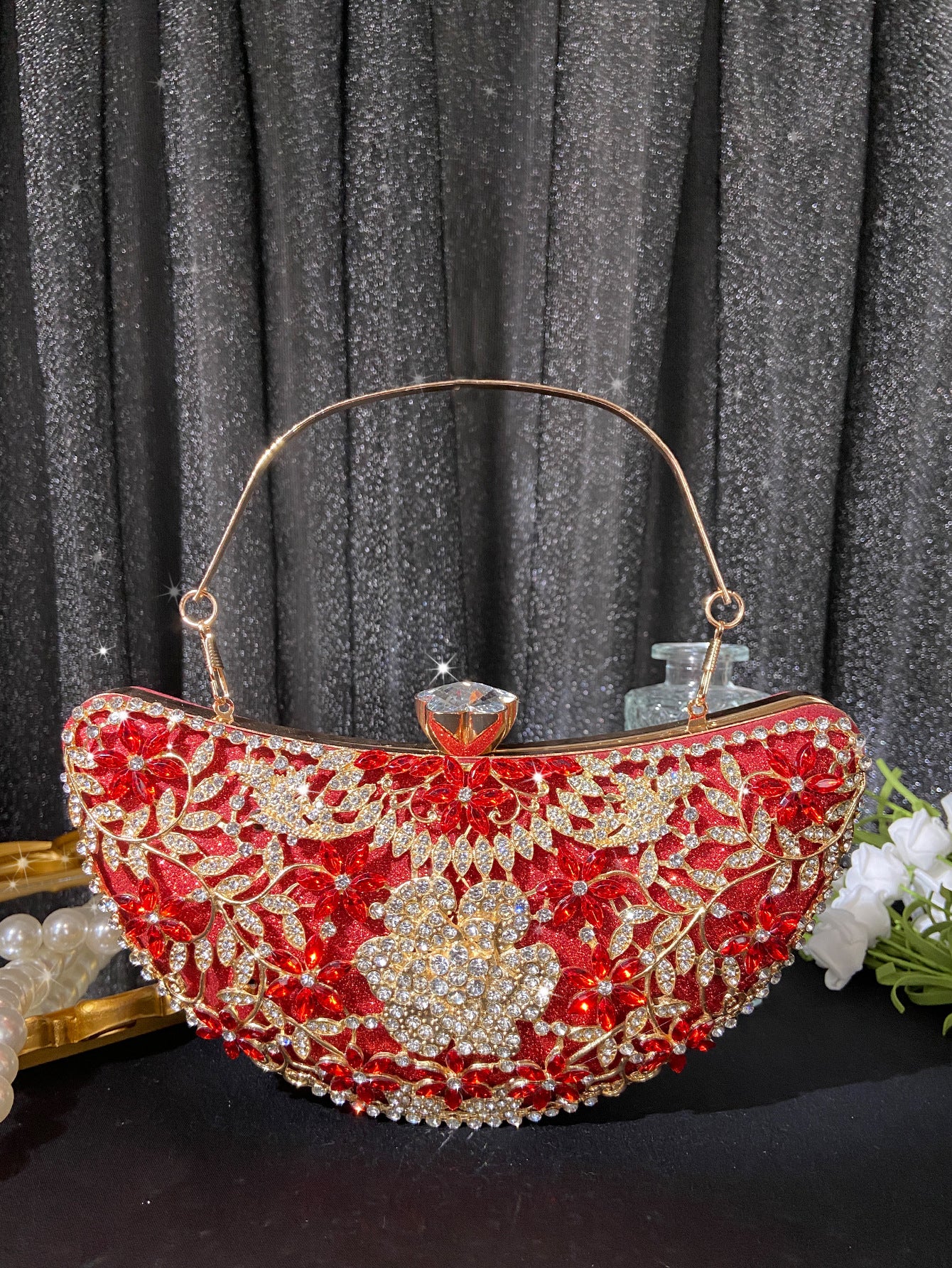 Imitation Diamond Extravagant Heavy Industry Clutch Bags - Image 9