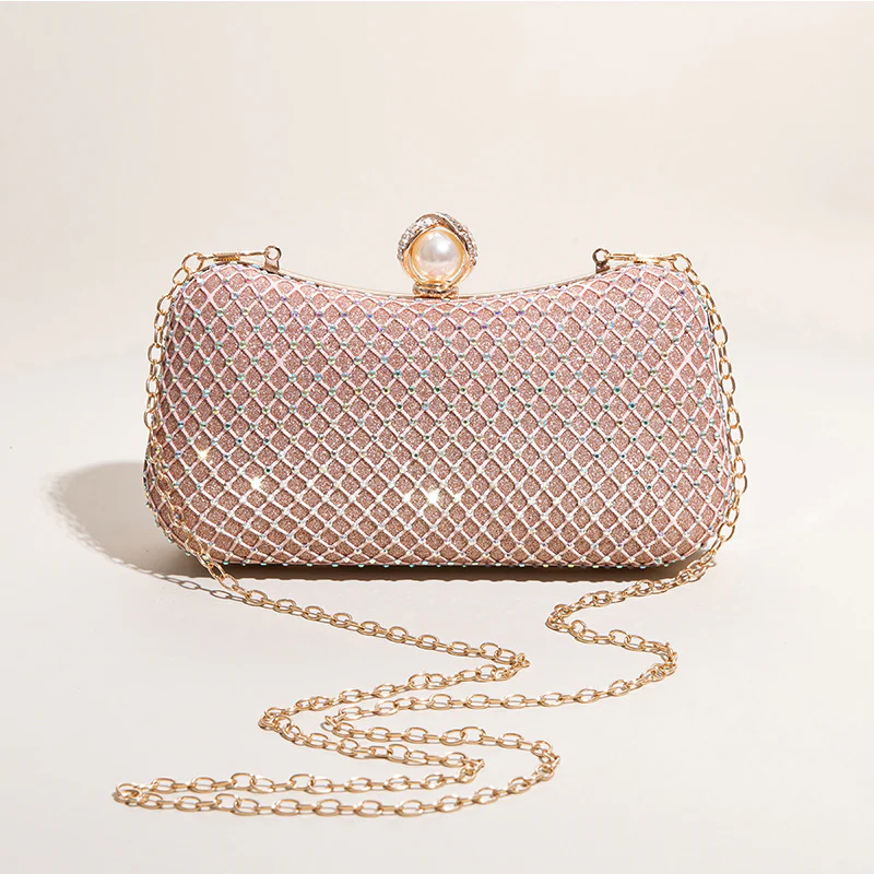Imitation Diamond One-Shoulder Cross-Body Clutch Bags