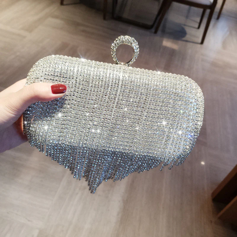 Imitation Diamond Tassel Clutch Bags - Image 3