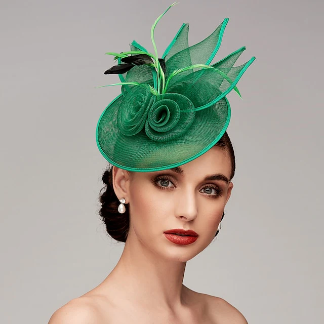 Kentucky Derby Hat Fascinators Headpiece with Feather - Image 2
