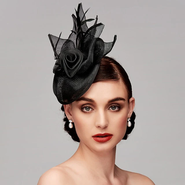Kentucky Derby Hat Fascinators Headpiece with Feather - Image 3
