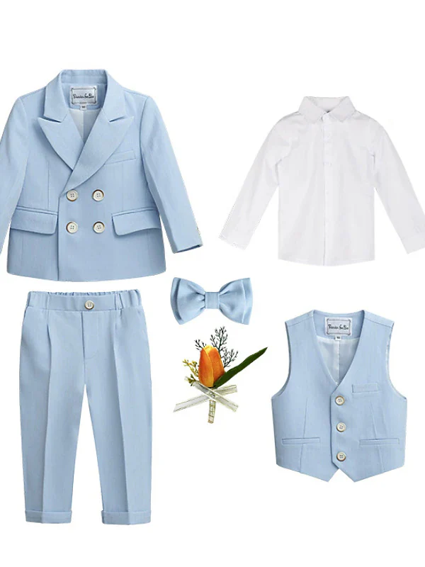 Kids Boys Suit & Blazer Shirt & Pants Long Sleeve 5 Roots Outfit Set 3-7 Years Boy's Wedding Suit Sets - Image 5