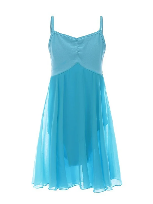 Kids' Dancewear Dress Split Sleeveless Joint Girls' Performance Cotton Blend - Image 2