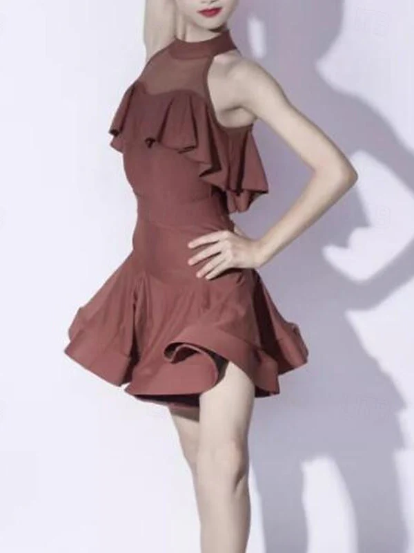 Kids' Dancewear Skirts Splicing Sleeveles Girls' Performance & Chinlon - Image 2