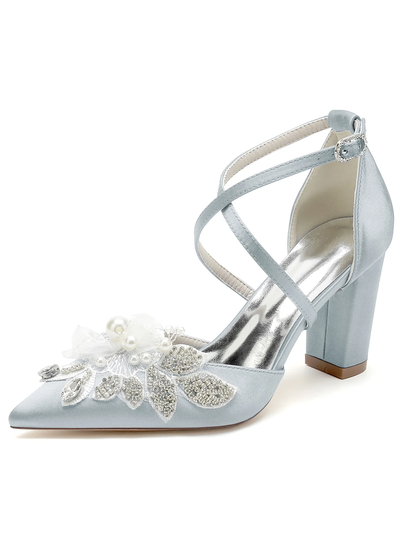 Lace Stiletto Heel Pointed Toe Bridal Shoes - Image 8