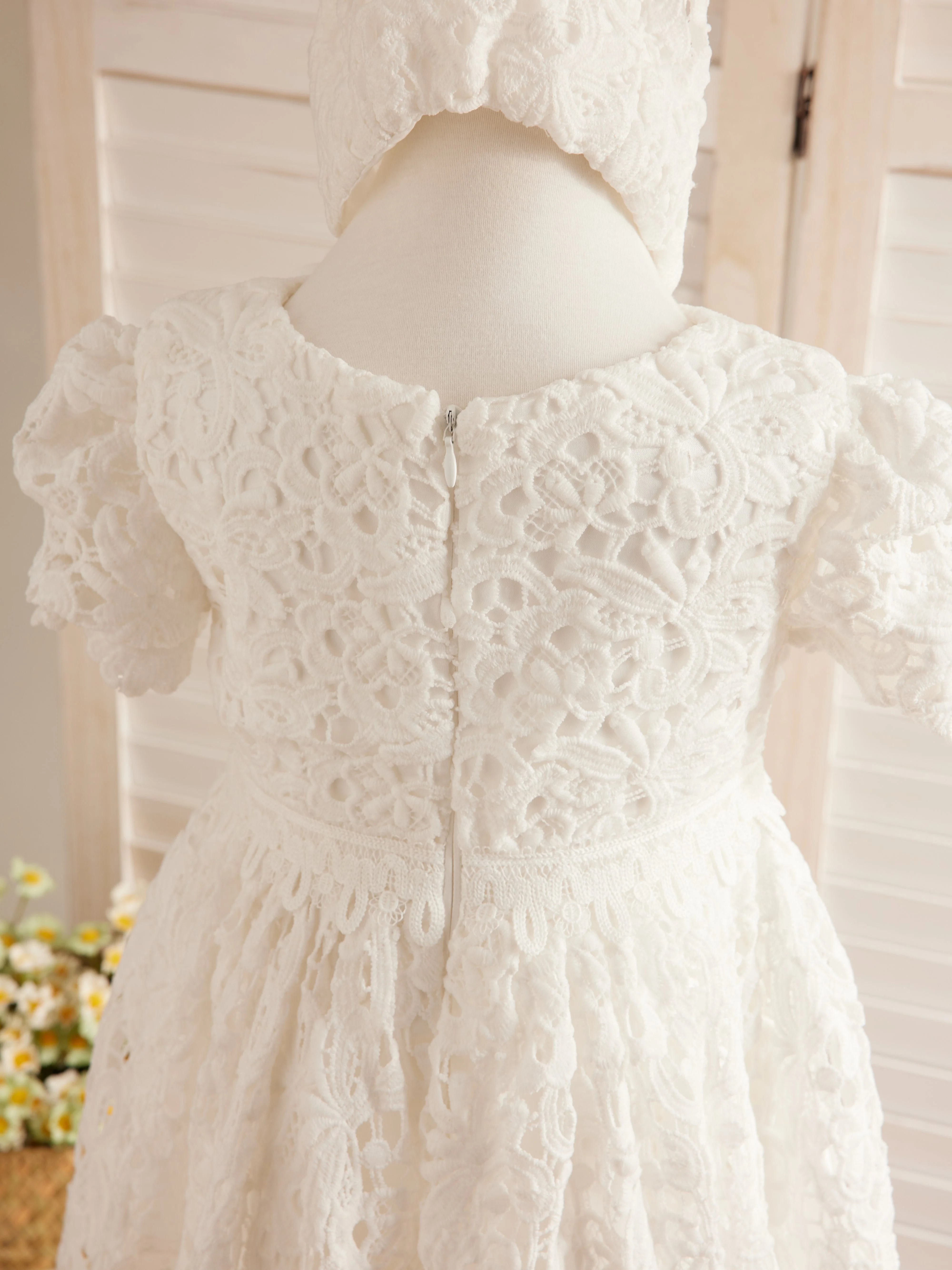 Lace Tea-length Ivory Christening Gowns - Image 4