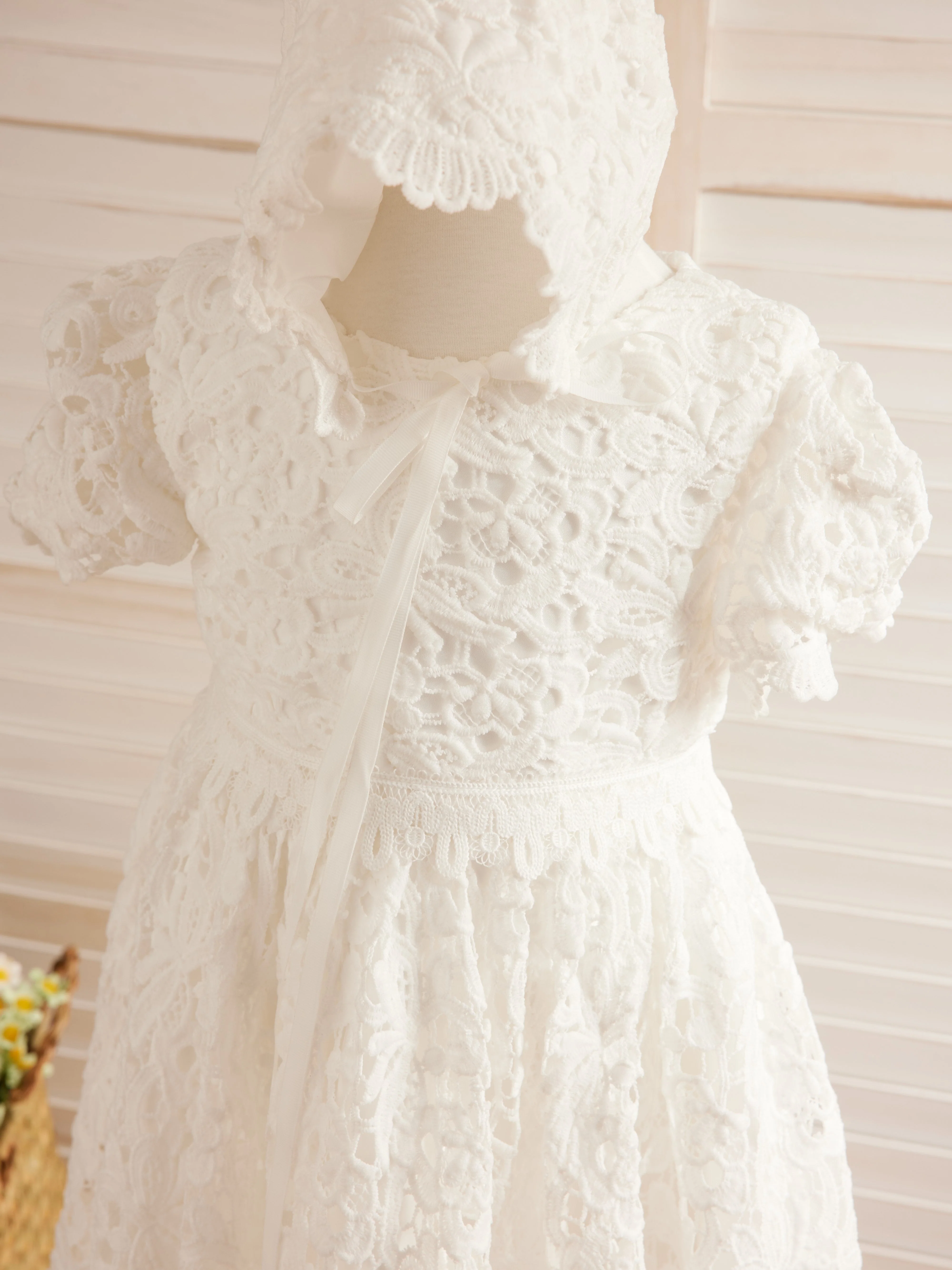 Lace Tea-length Ivory Christening Gowns - Image 5