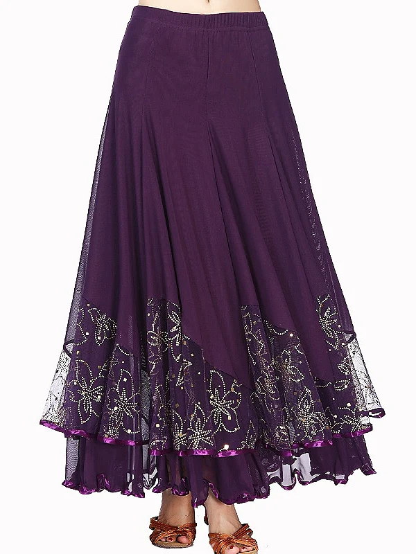 Latin Dance Ballroom Dance Skirts Women's Training Performance Terylene - Image 5