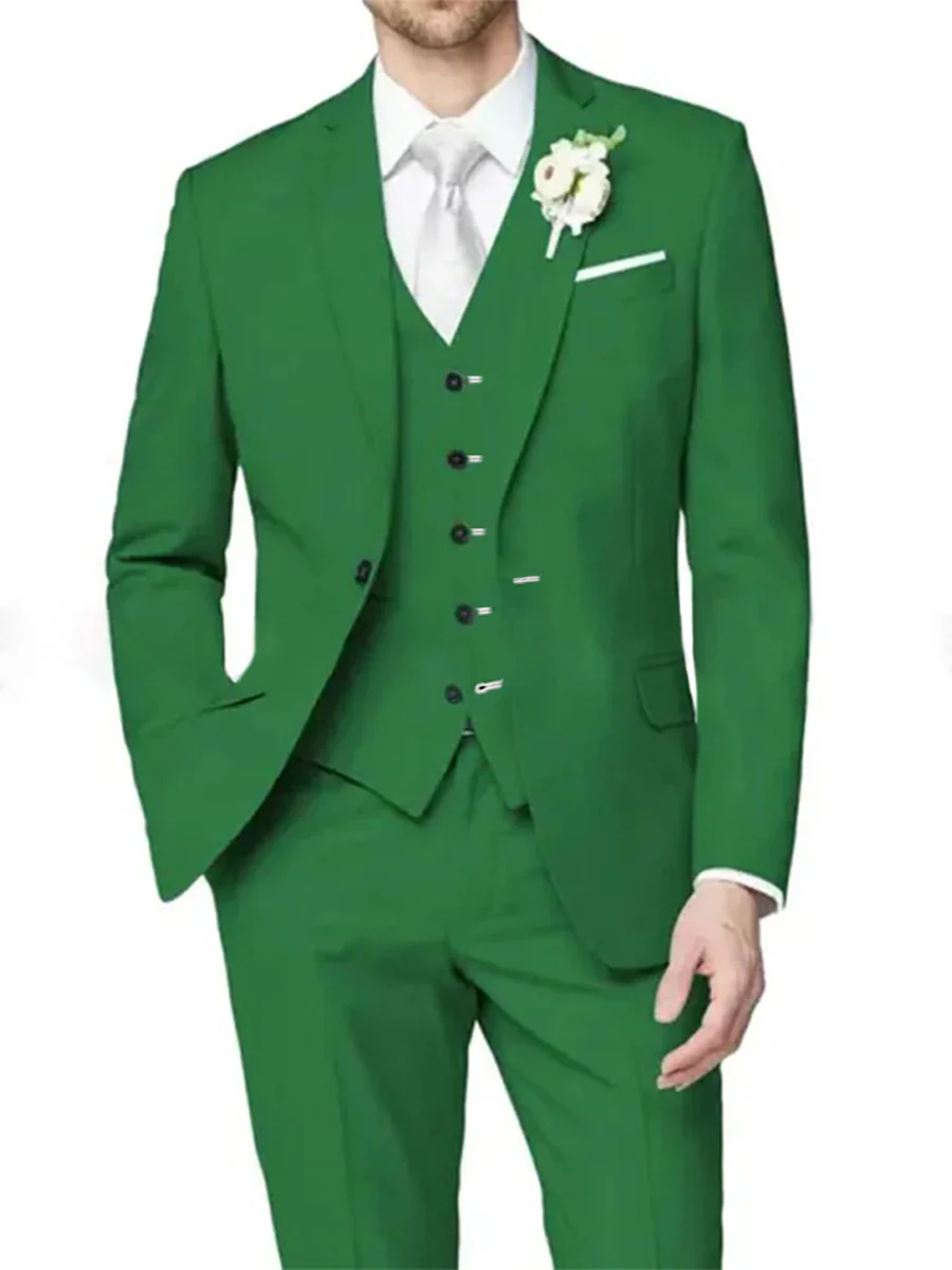 Lilac Men's Formal Notch Tailored Fit Single Breasted One-button Wedding Party Suits - Image 11