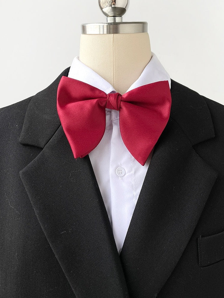 Men’s Solid Color Bow Tie – British Style Pointed Tip - Image 2