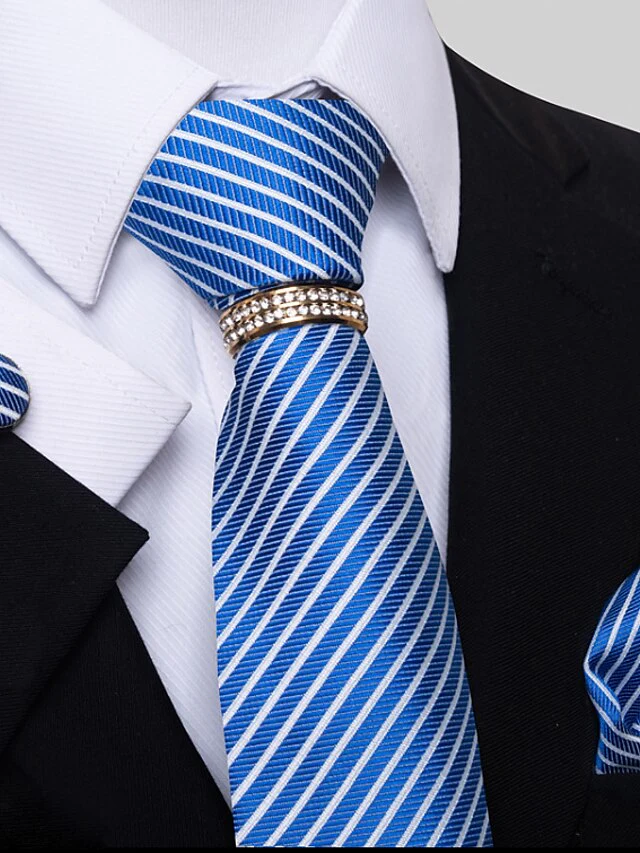 Men's Basic Ties Solid Color Light Yellow White Dark Red with Rhinestone - Image 9