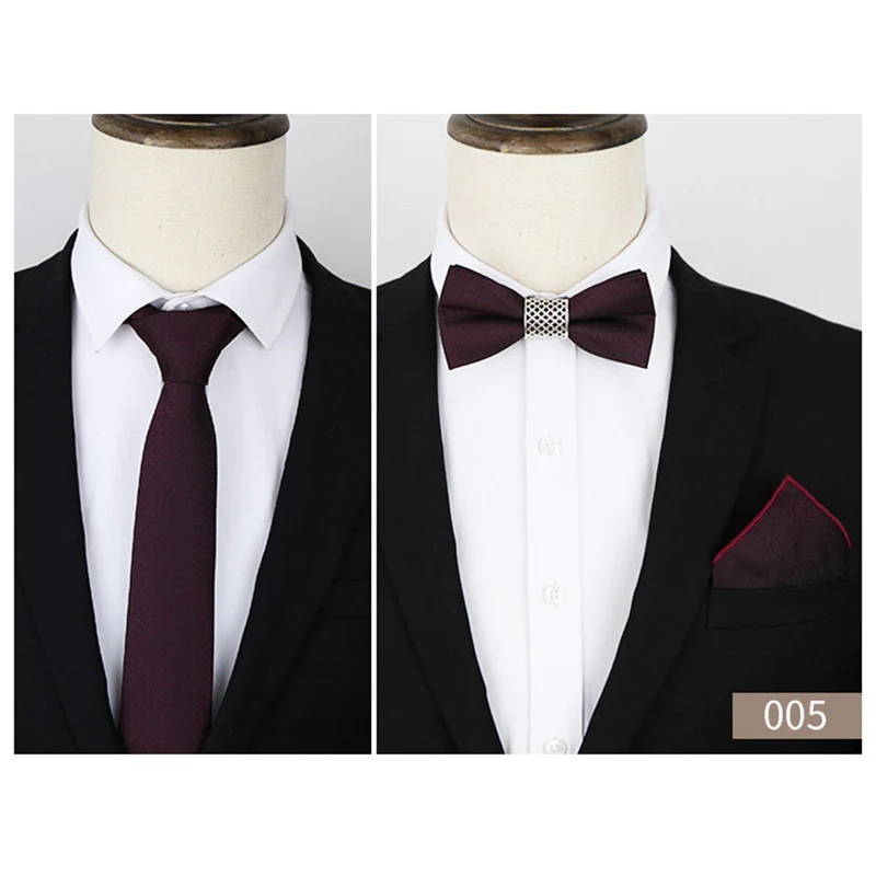 Men's Business Formal Evening Solid Color Tie 3 pieces - Image 5